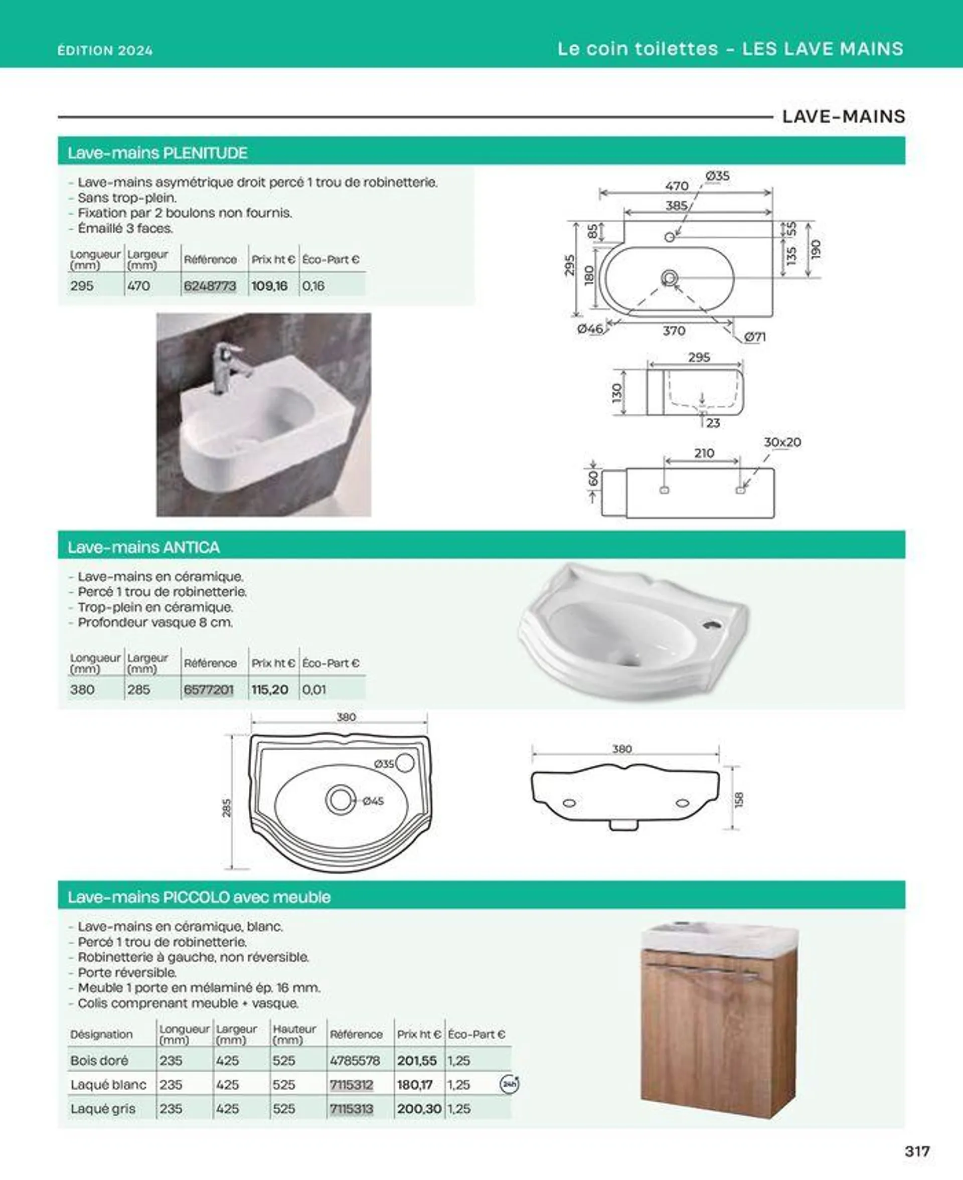 La salle de bain en toute sérénité du 2 juillet au 31 décembre 2024 - Catalogue page 317