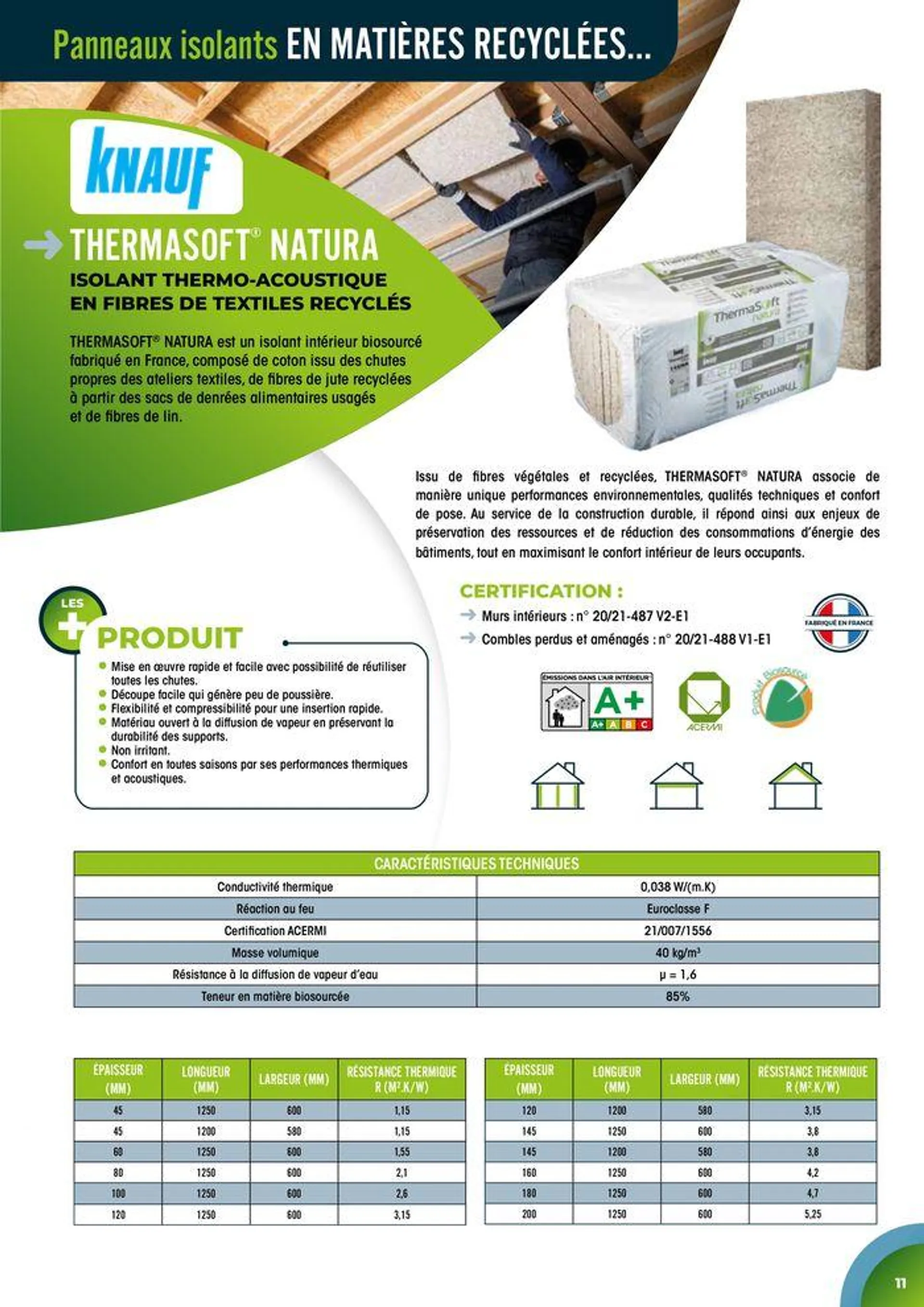 Isolation Biosourcée & recyclée du 1 juillet au 31 juillet 2024 - Catalogue page 11