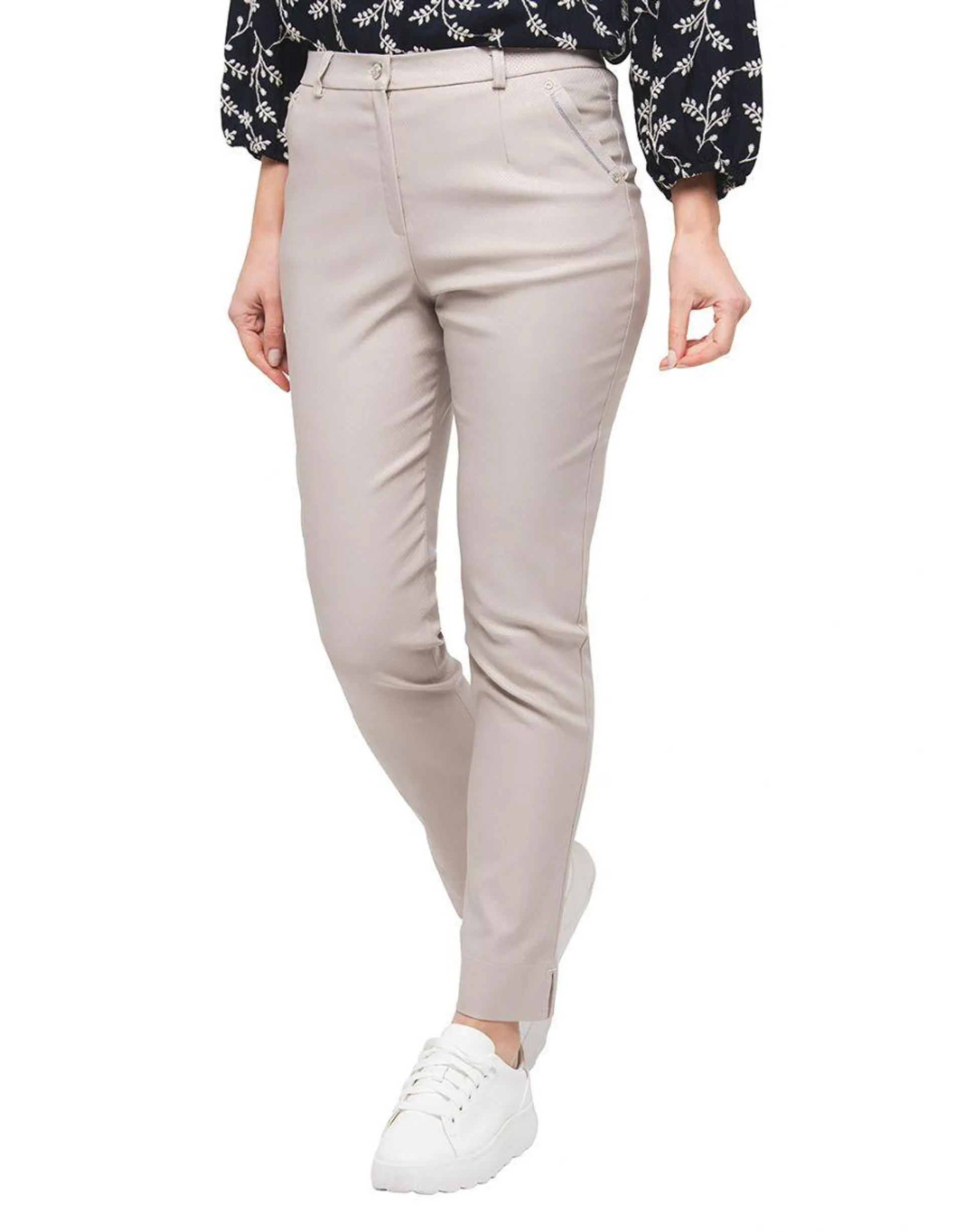 Pantalon beige imprimé