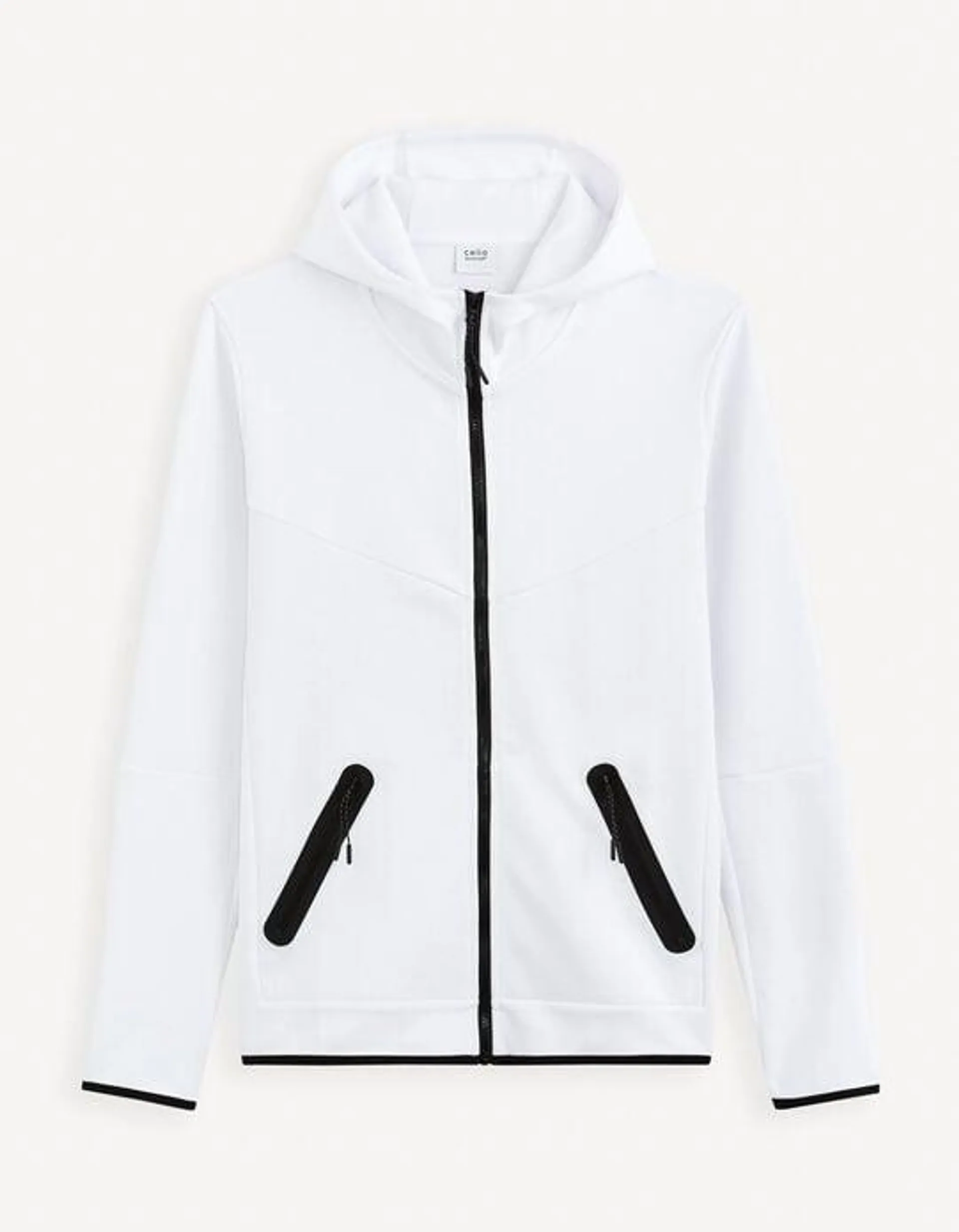 Veste zippée à capuche - blanc