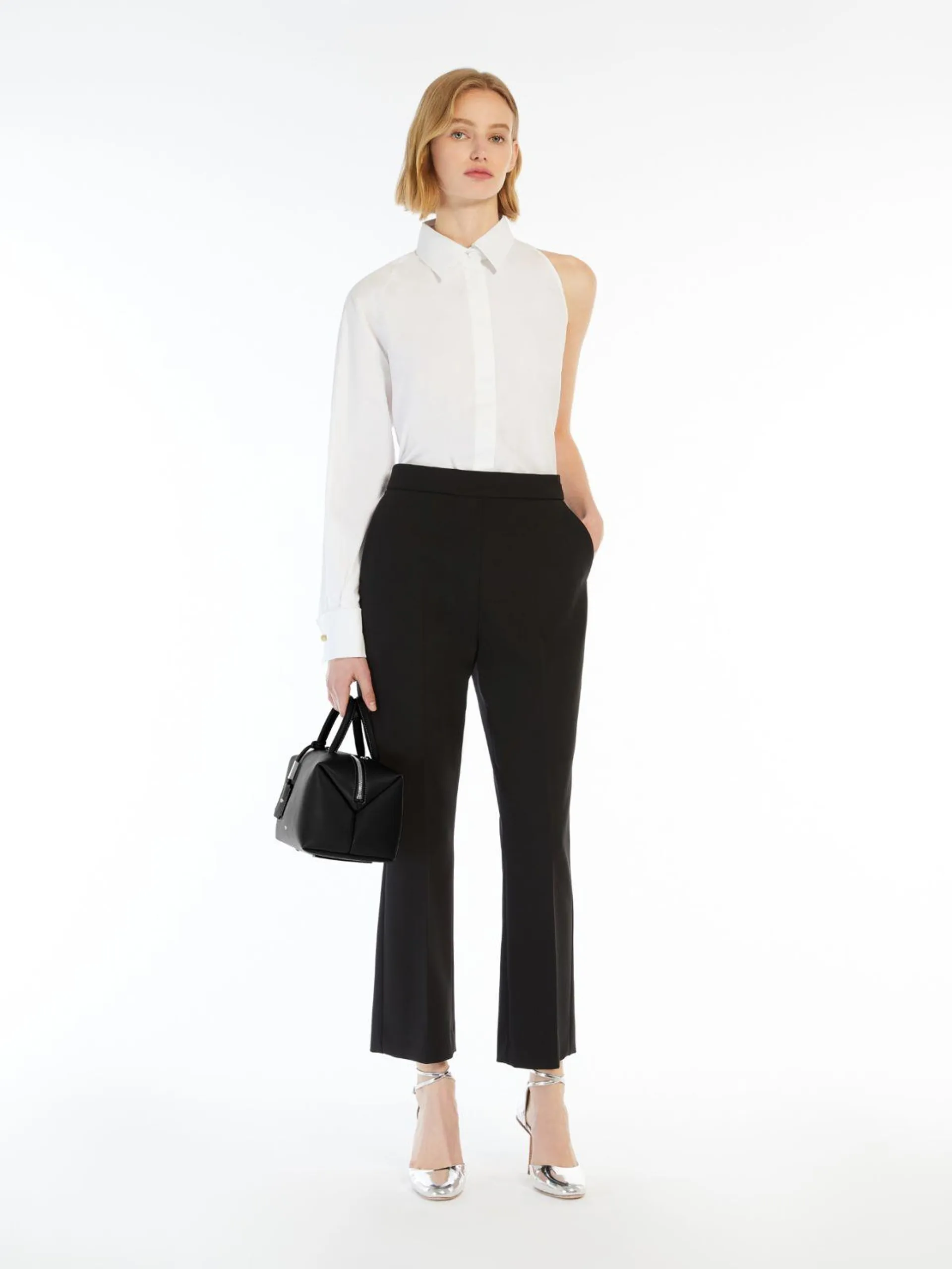 One-shoulder cotton shirt