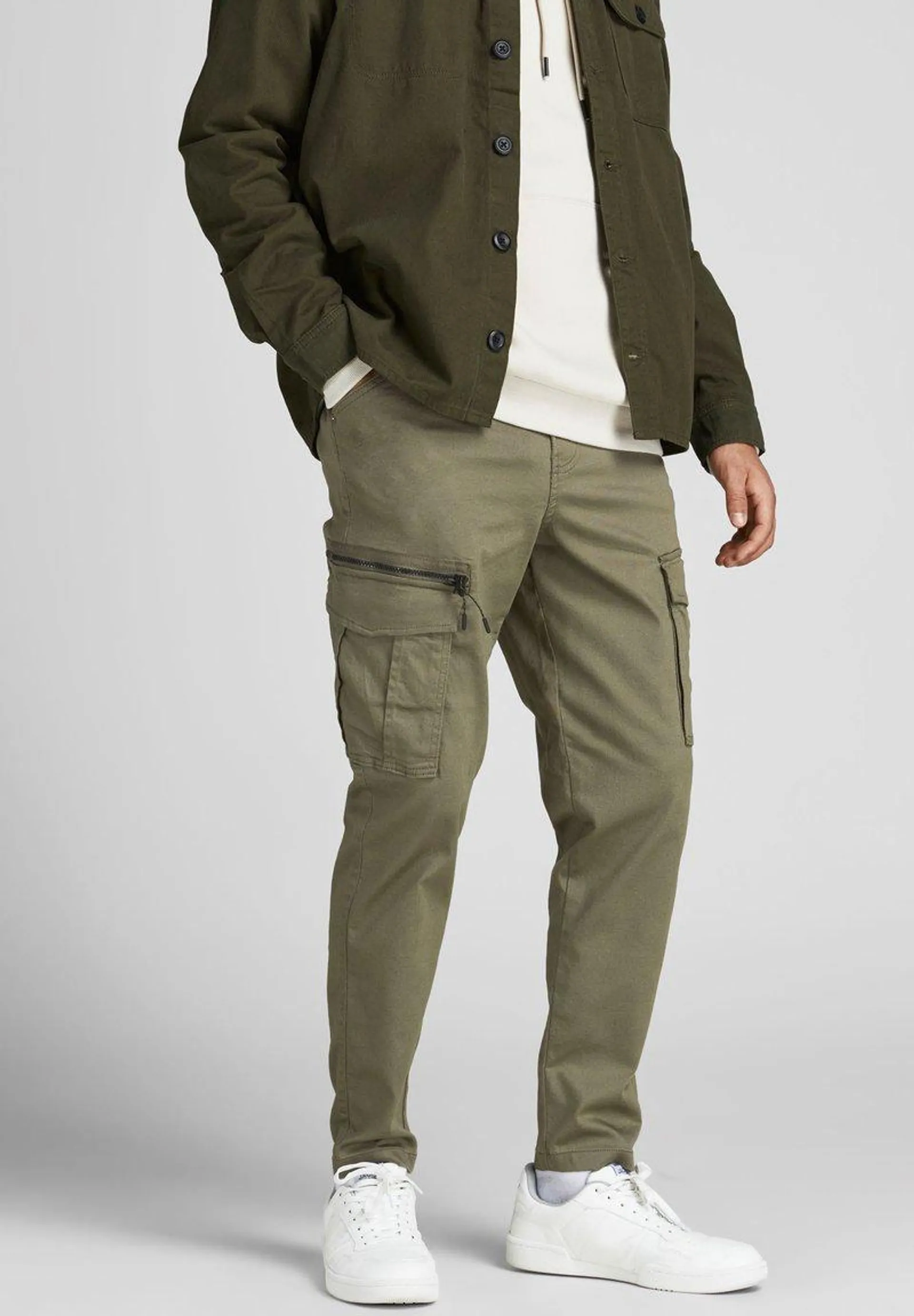 JJIACE JJDEX TAPERED - Pantalones cargo - dusty olive