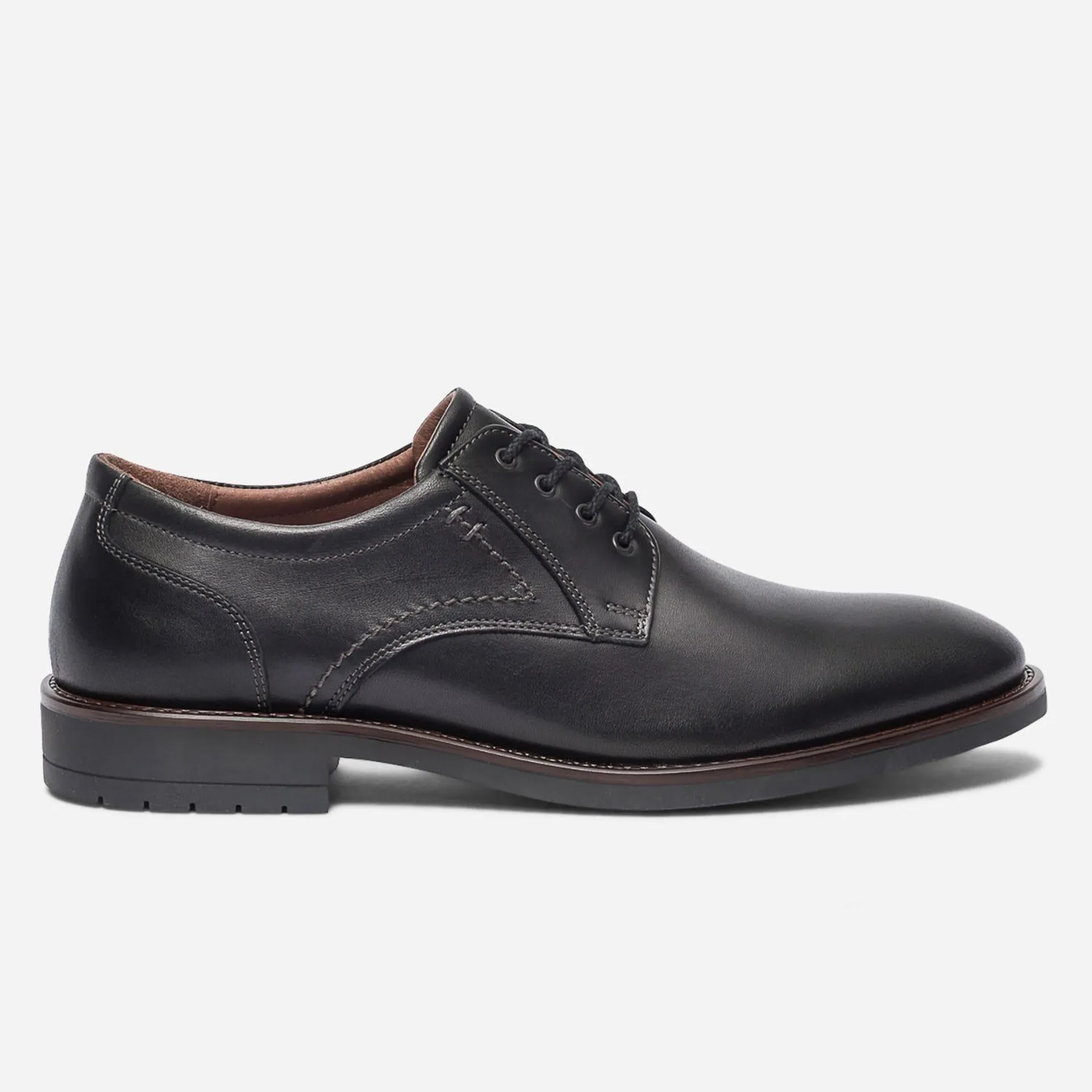 Derby confort noir en cuir