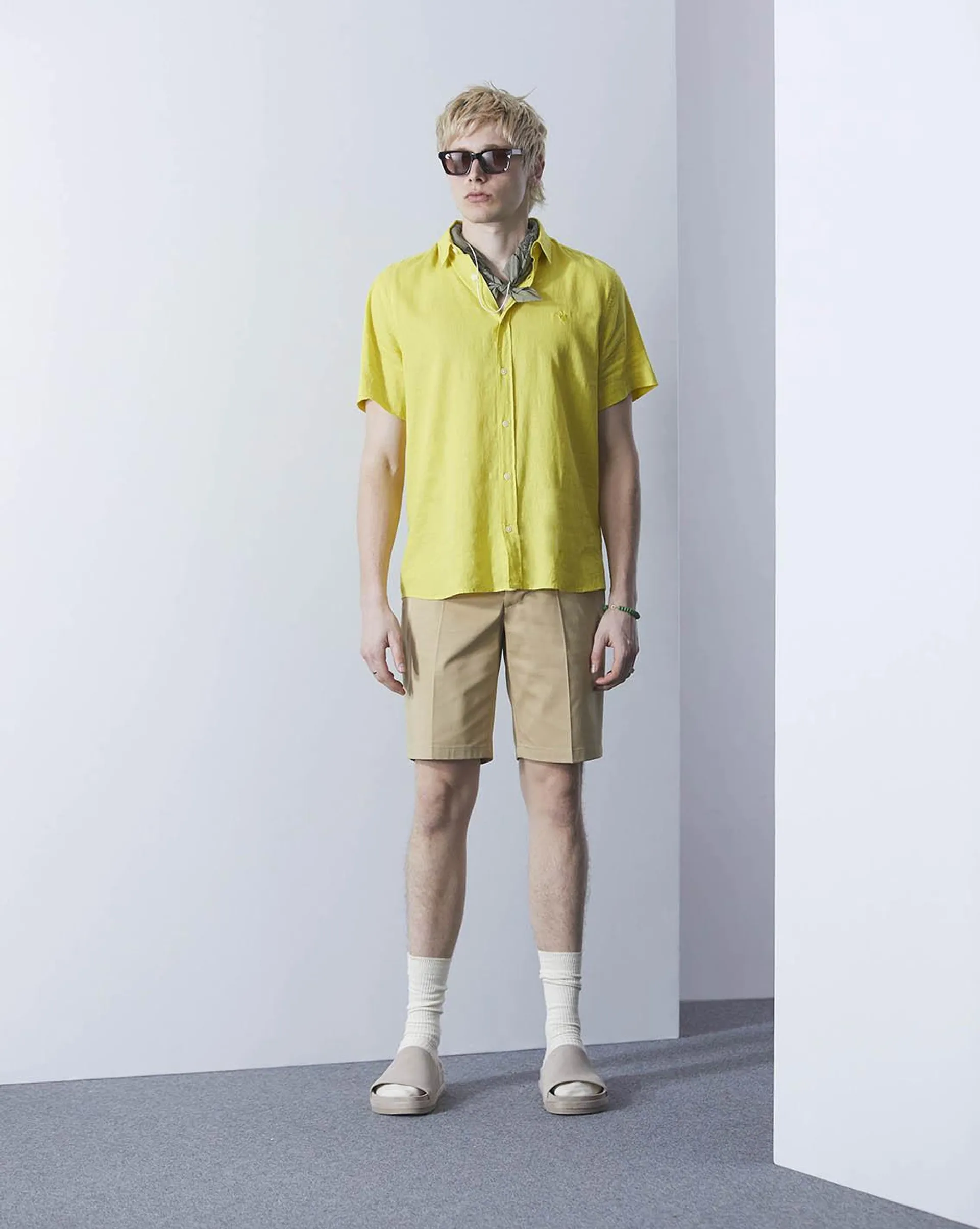 Chemise lin short togs jaune