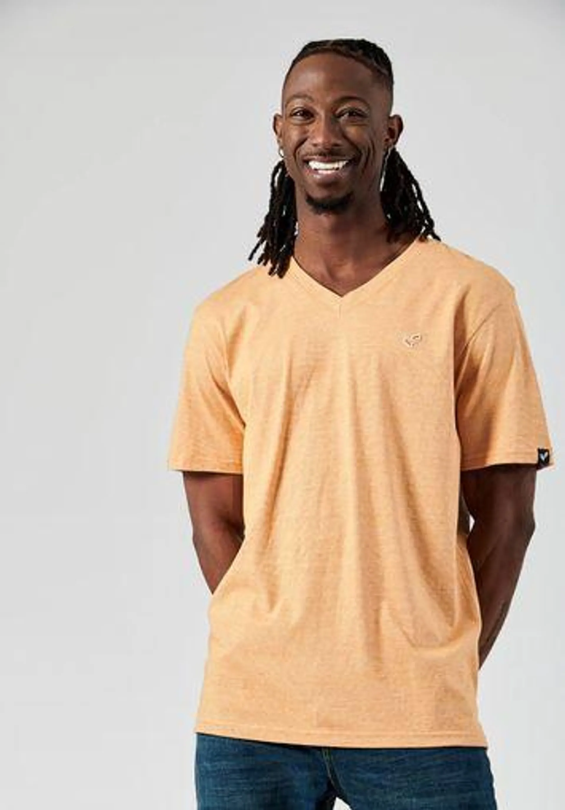 T-shirt orange Homme en 100% coton