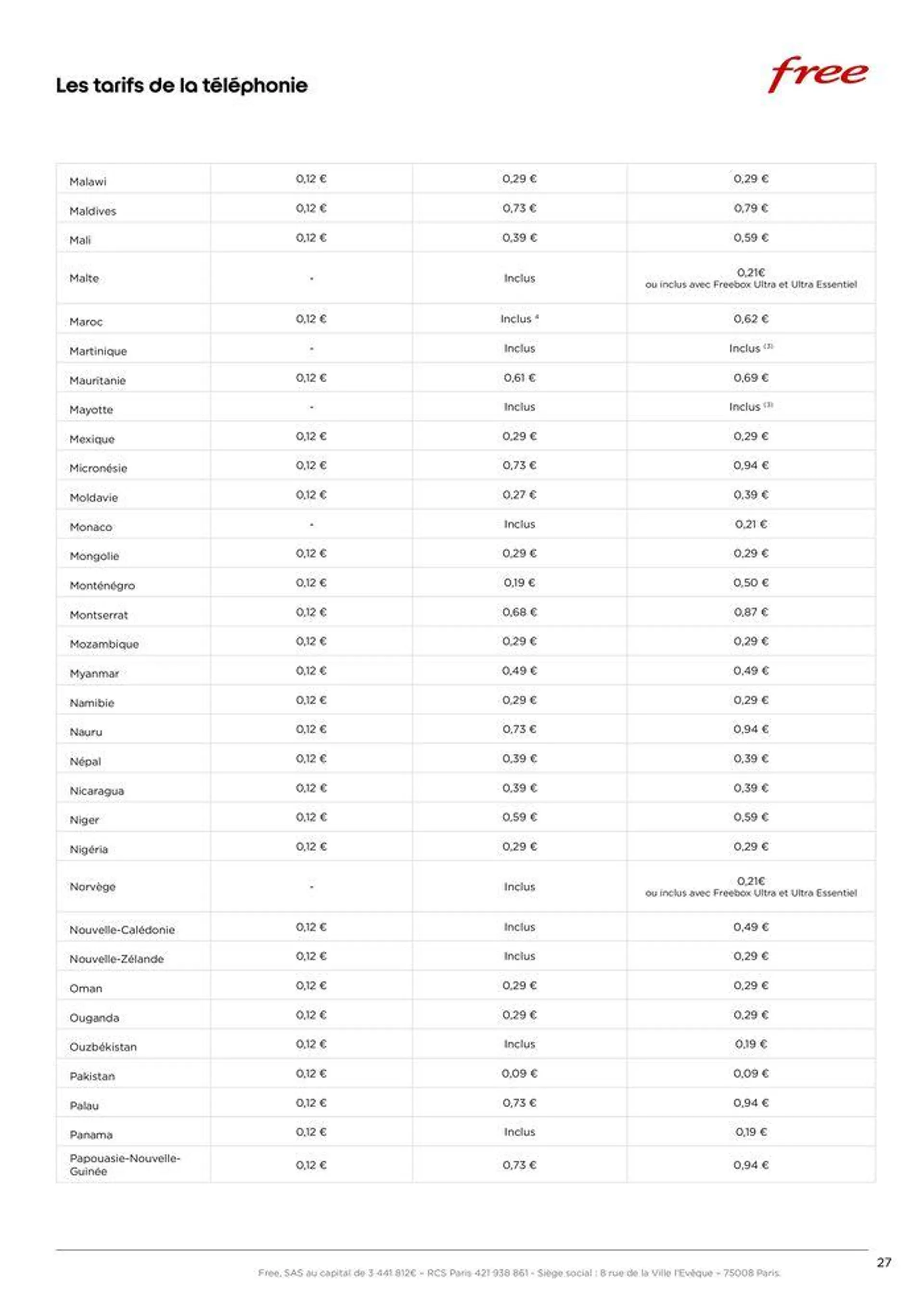 Brochure tarifaire Forfaits Freebox du 28 mars au 31 décembre 2024 - Catalogue page 27