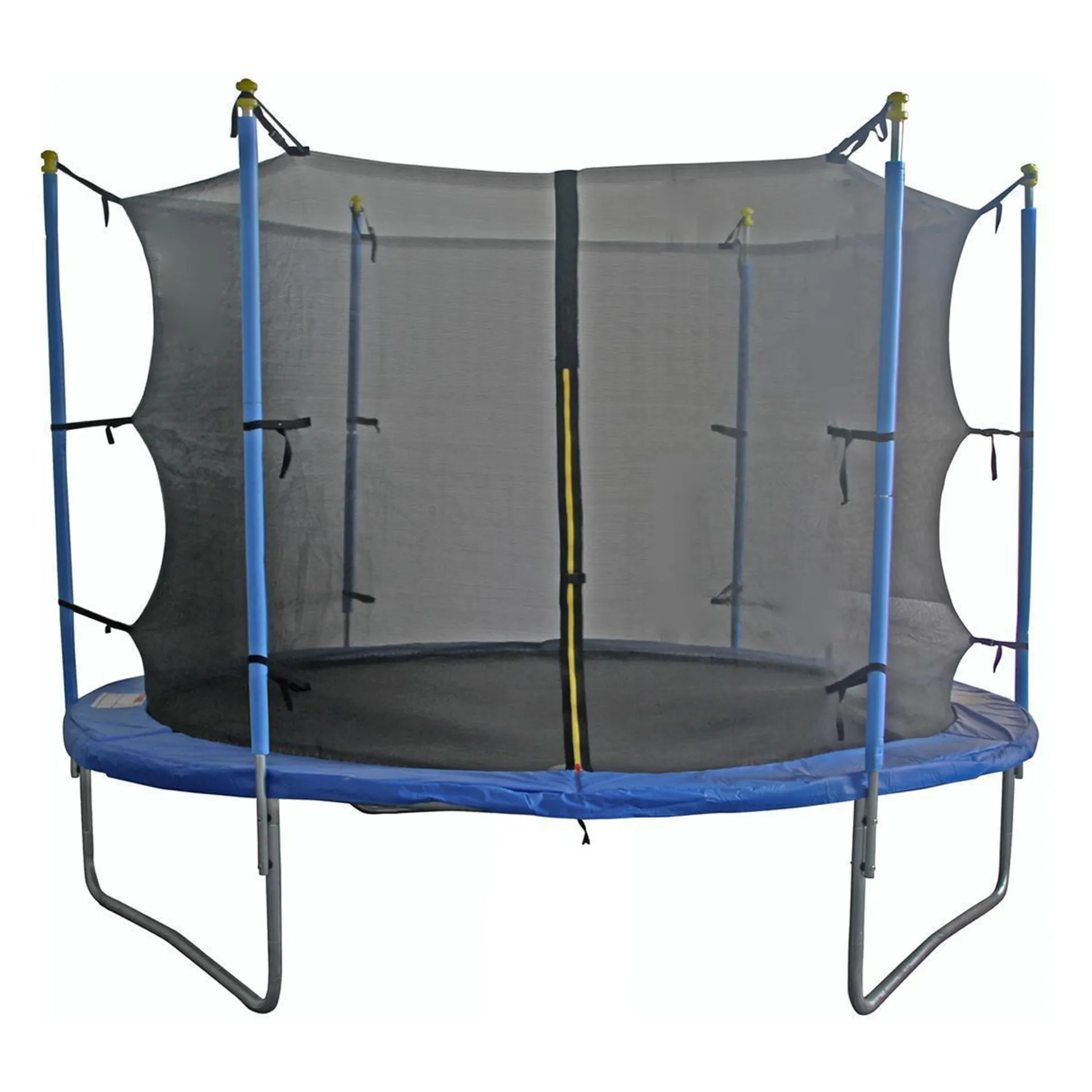 Trampoline avec filet - Acier, polyester, plastique et mousse - Ø 4,27 x H 2,8 m - Noir et vert