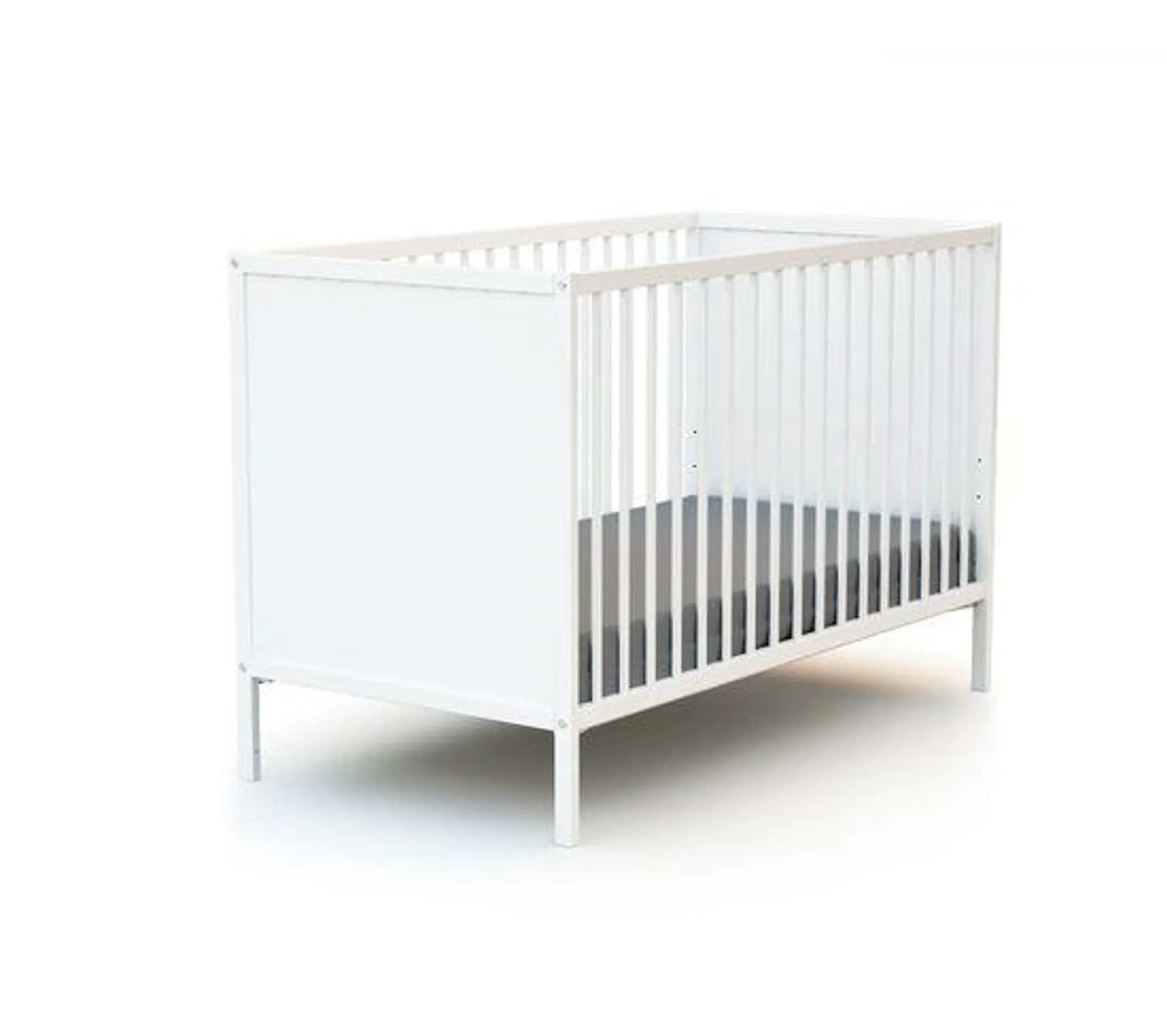 Lit Bébé En Bois Blanc 60 X 120 Cm