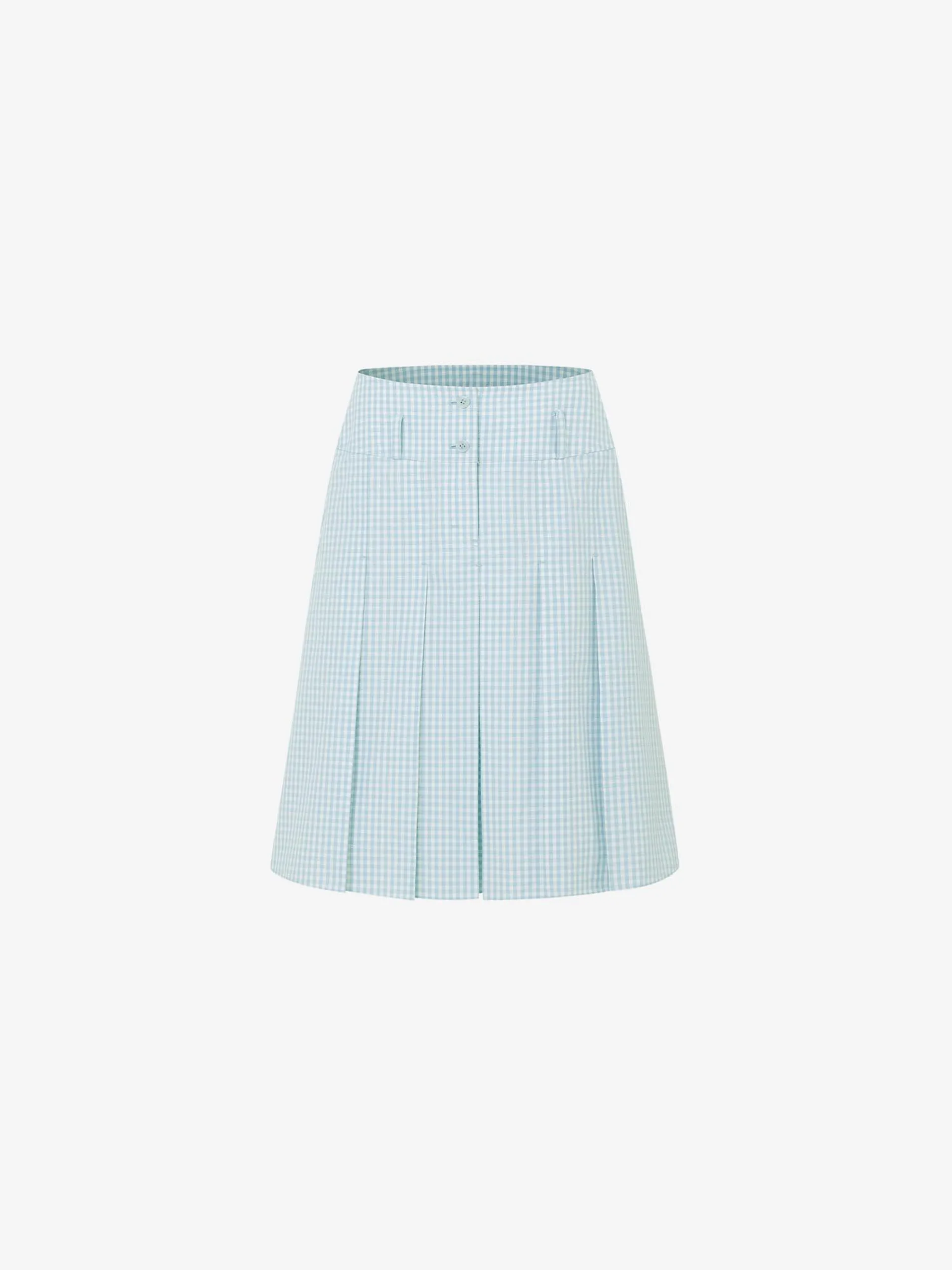 PLEATED EARL SKIRT IN CHECKERED COTTON