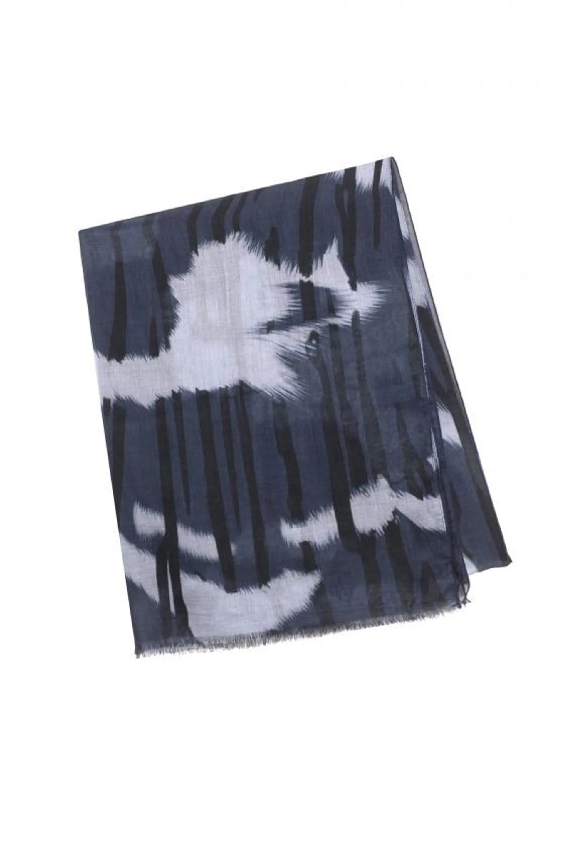 KAOLA bleu - Etole en modal et soie imprimée 70 x 211