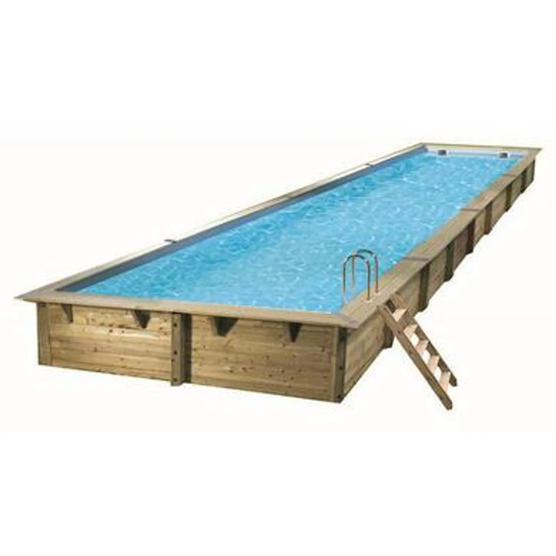 Piscine bois rectangulaire LINEA 15,50 x 3,50 x 1,55 m