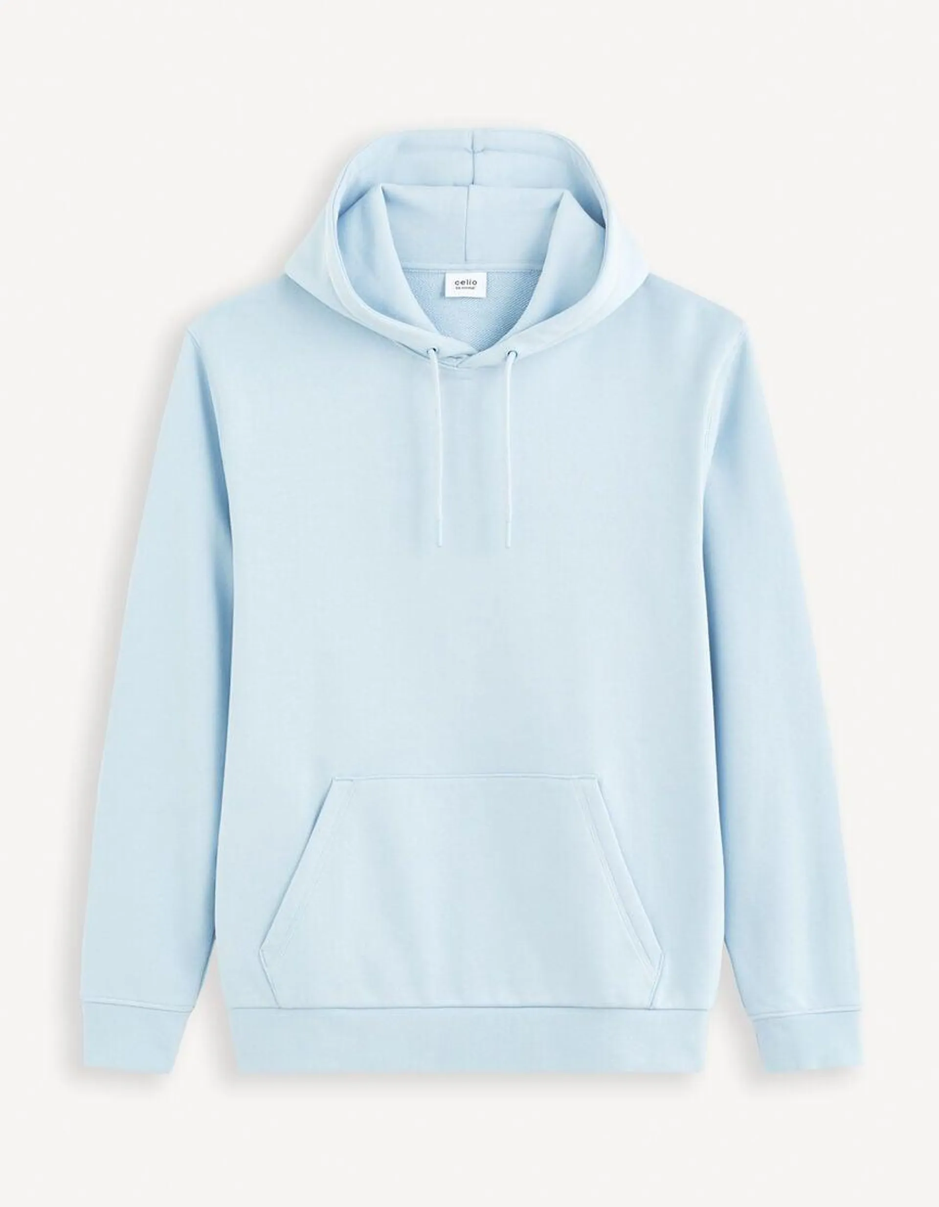 Sweat à capuche en coton - bleu clair