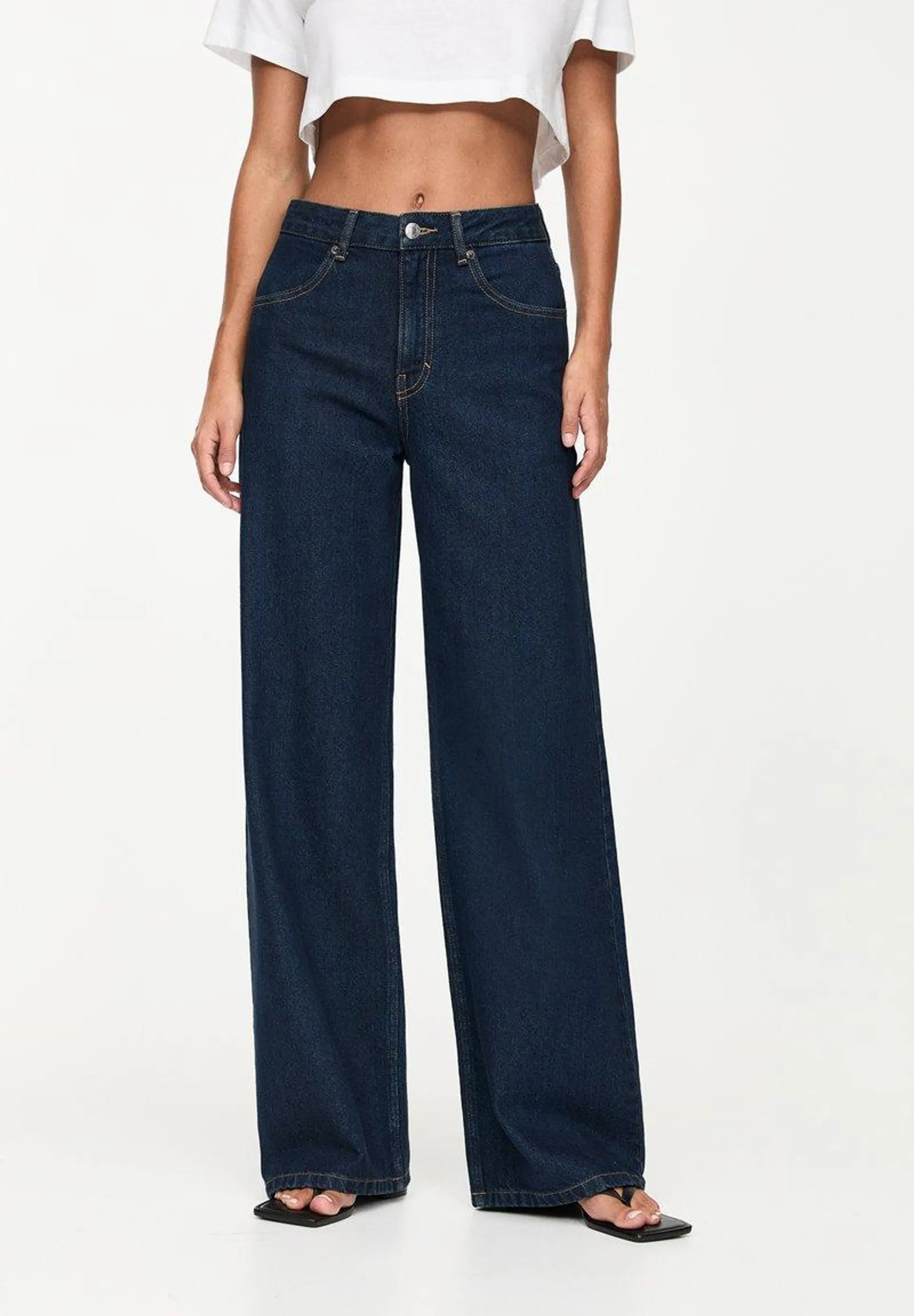 MID-RISE WIDE - Jean flare - dark blue