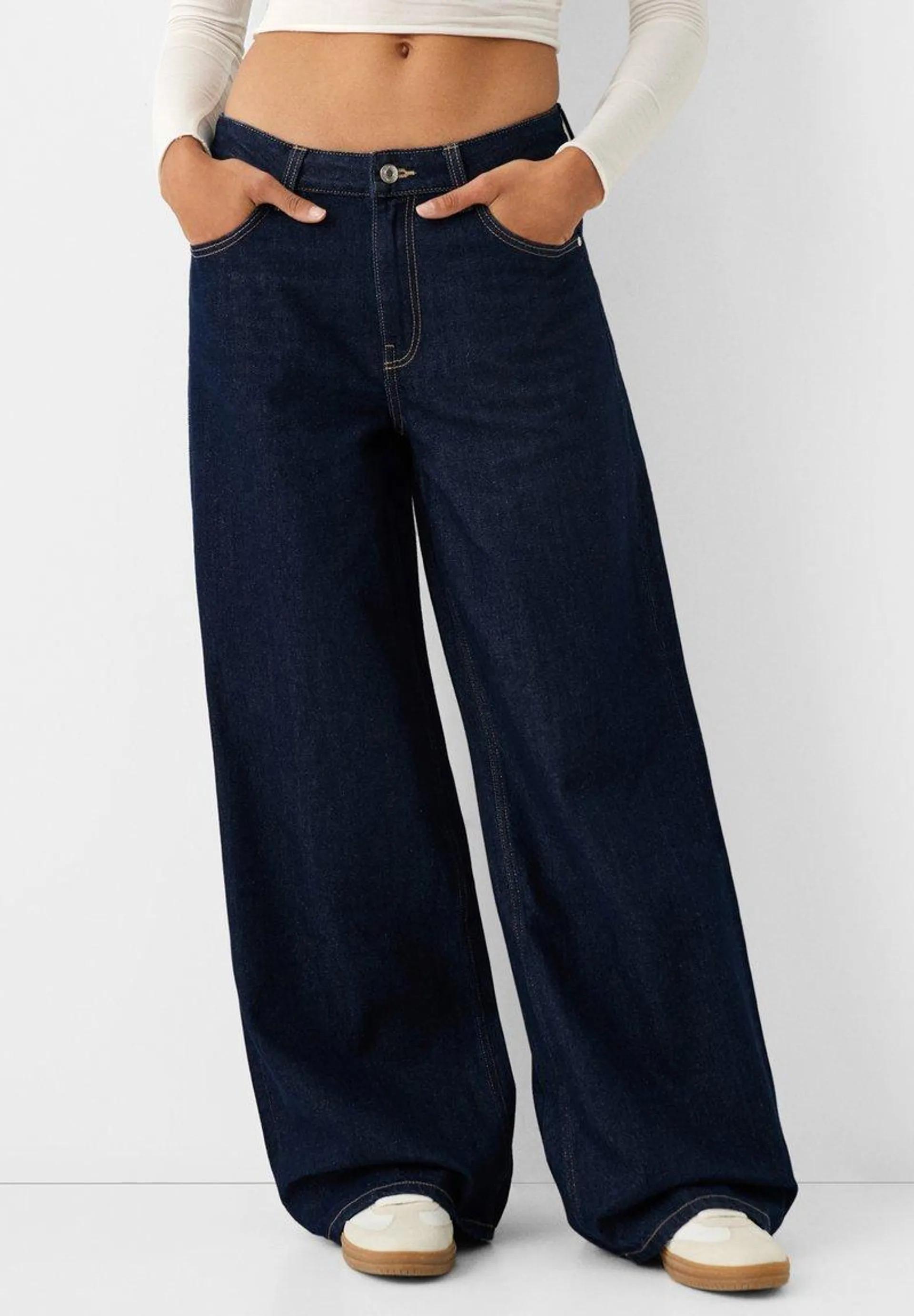 WIDE-LEG - Jean boyfriend - royal blue