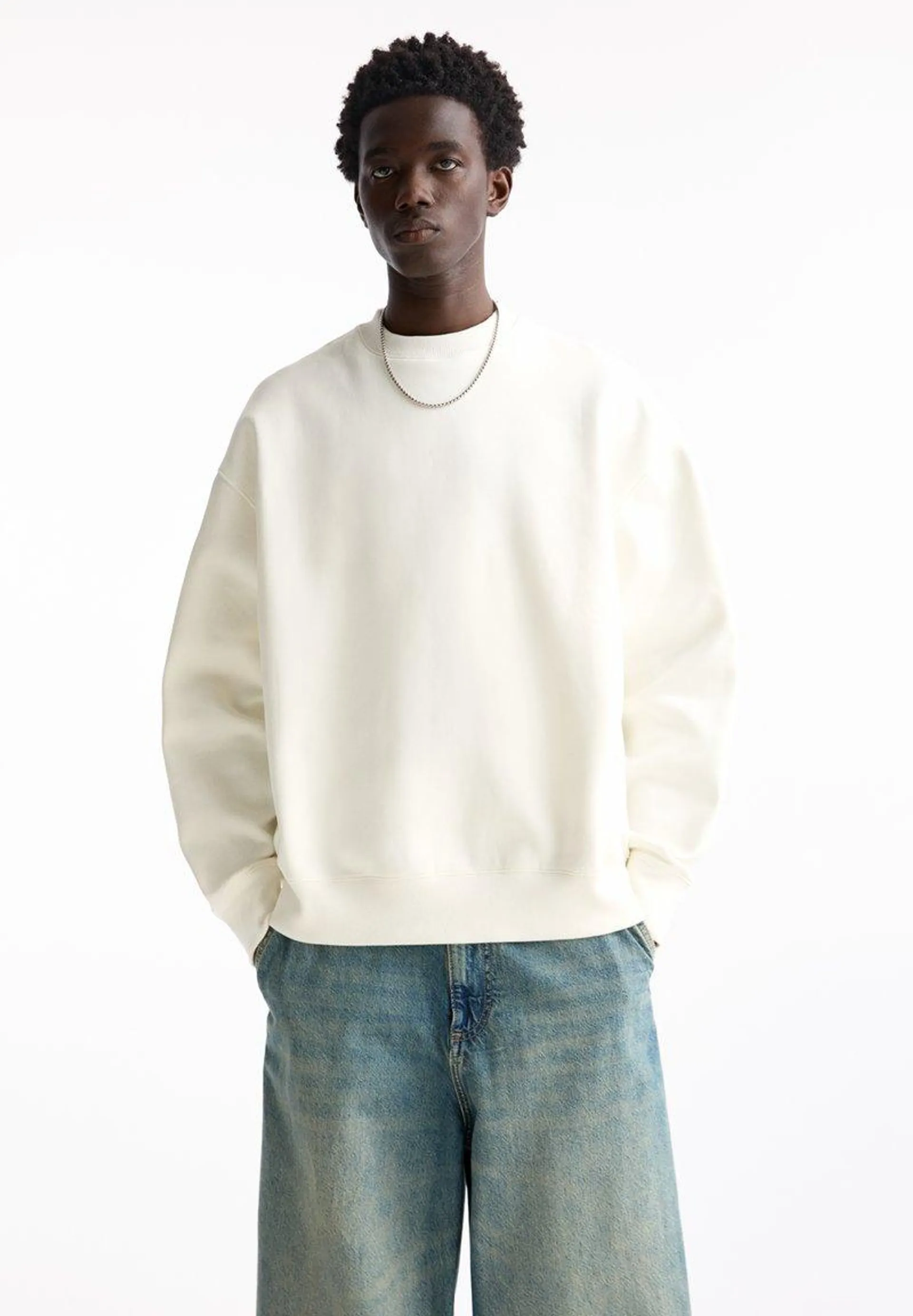 ROUND NECK - Sweatshirt - white