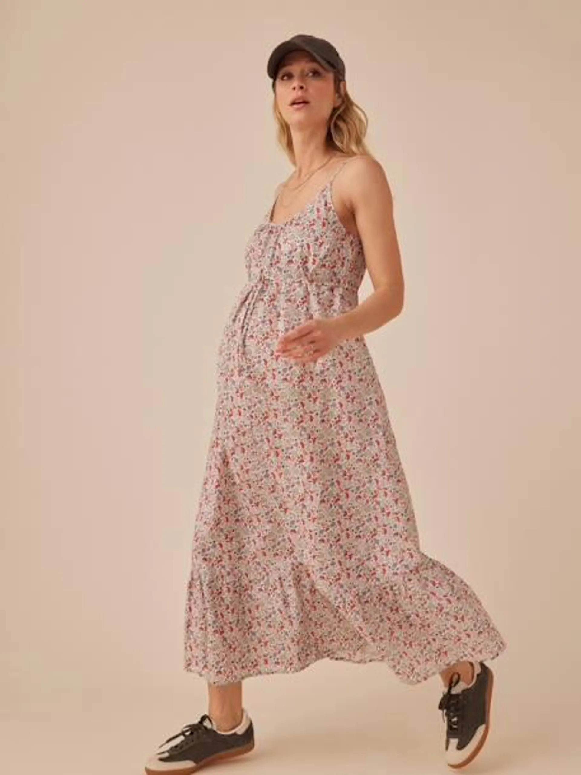 Robe grossesse à bretelles motifs fleurs ENVIE DE FRAISE