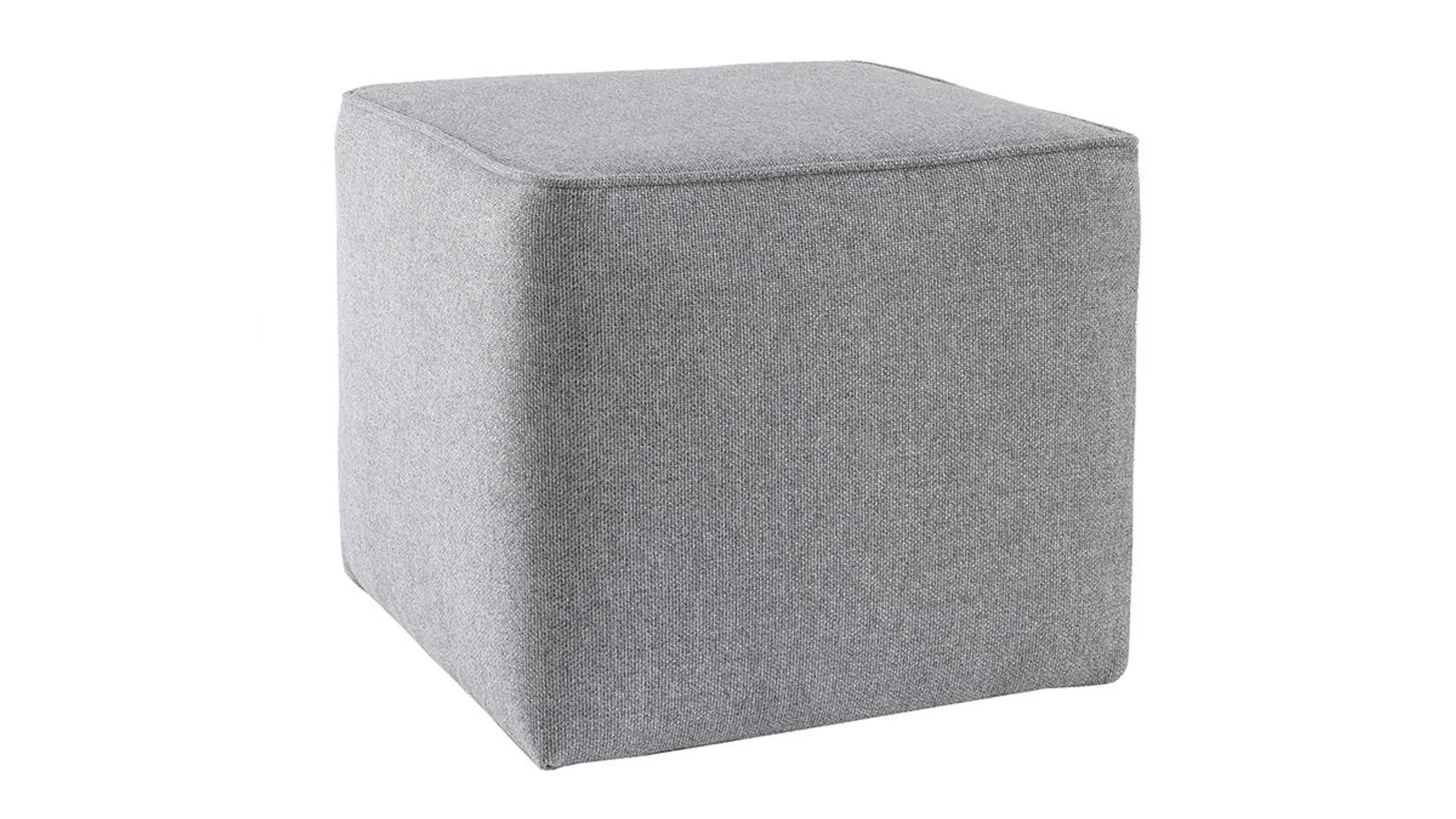 Pouf design carré en tissu gris PAVE