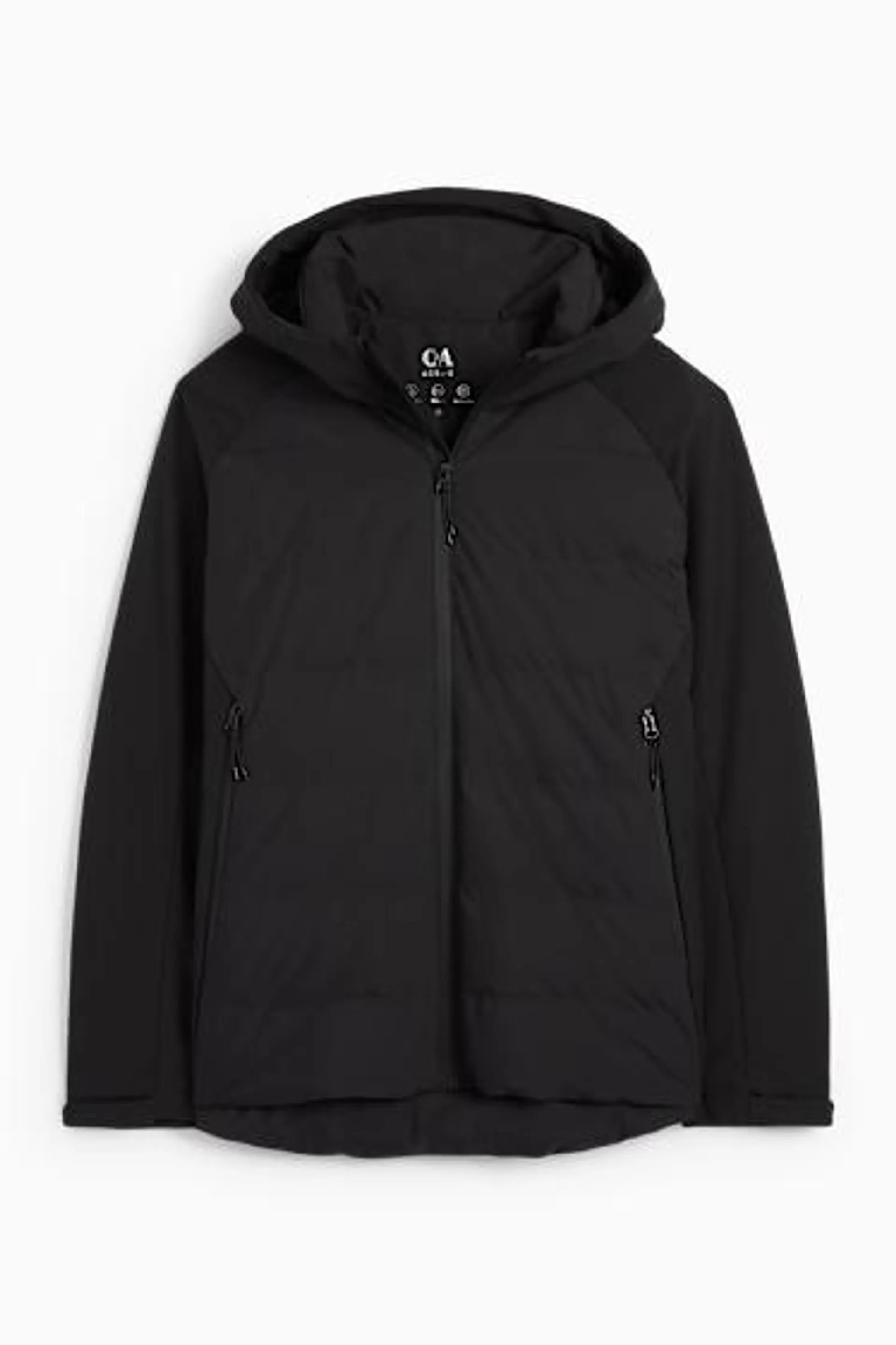 Quilted jacket with hood - water-repellent