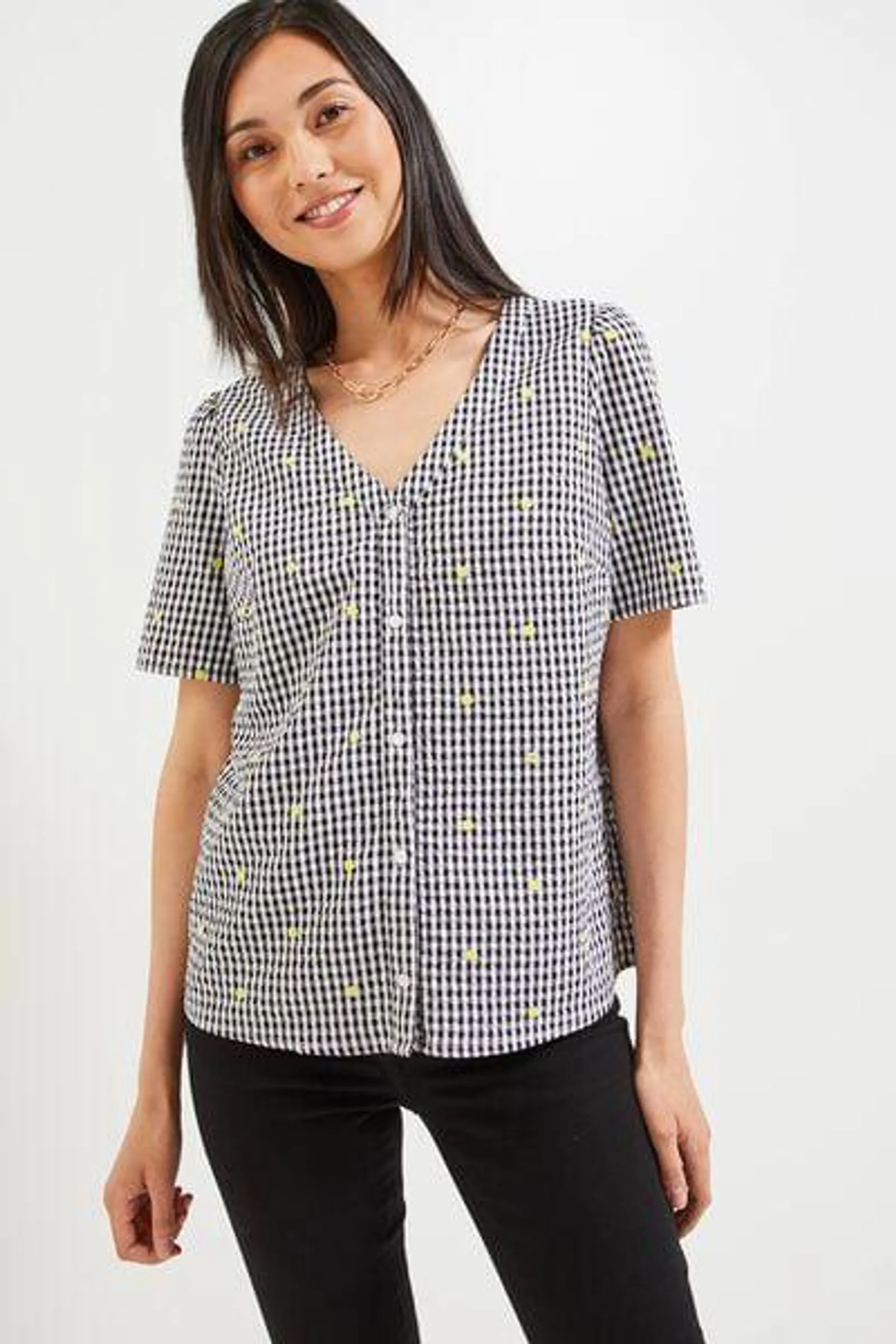 Chemise brodée femme