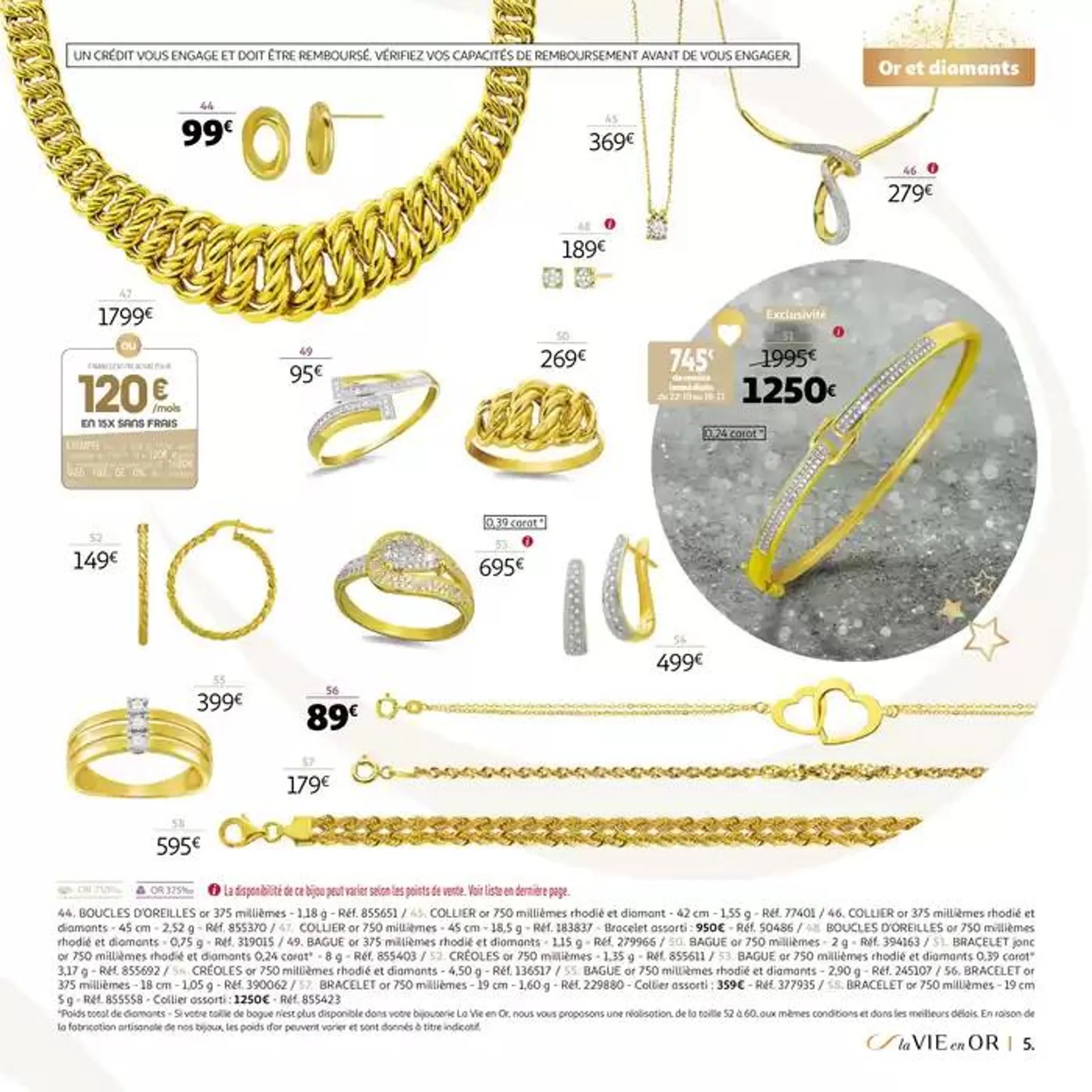 La VIE en OR : collection cadeaux bijoux du 22 octobre au 31 décembre 2024 - Catalogue page 5