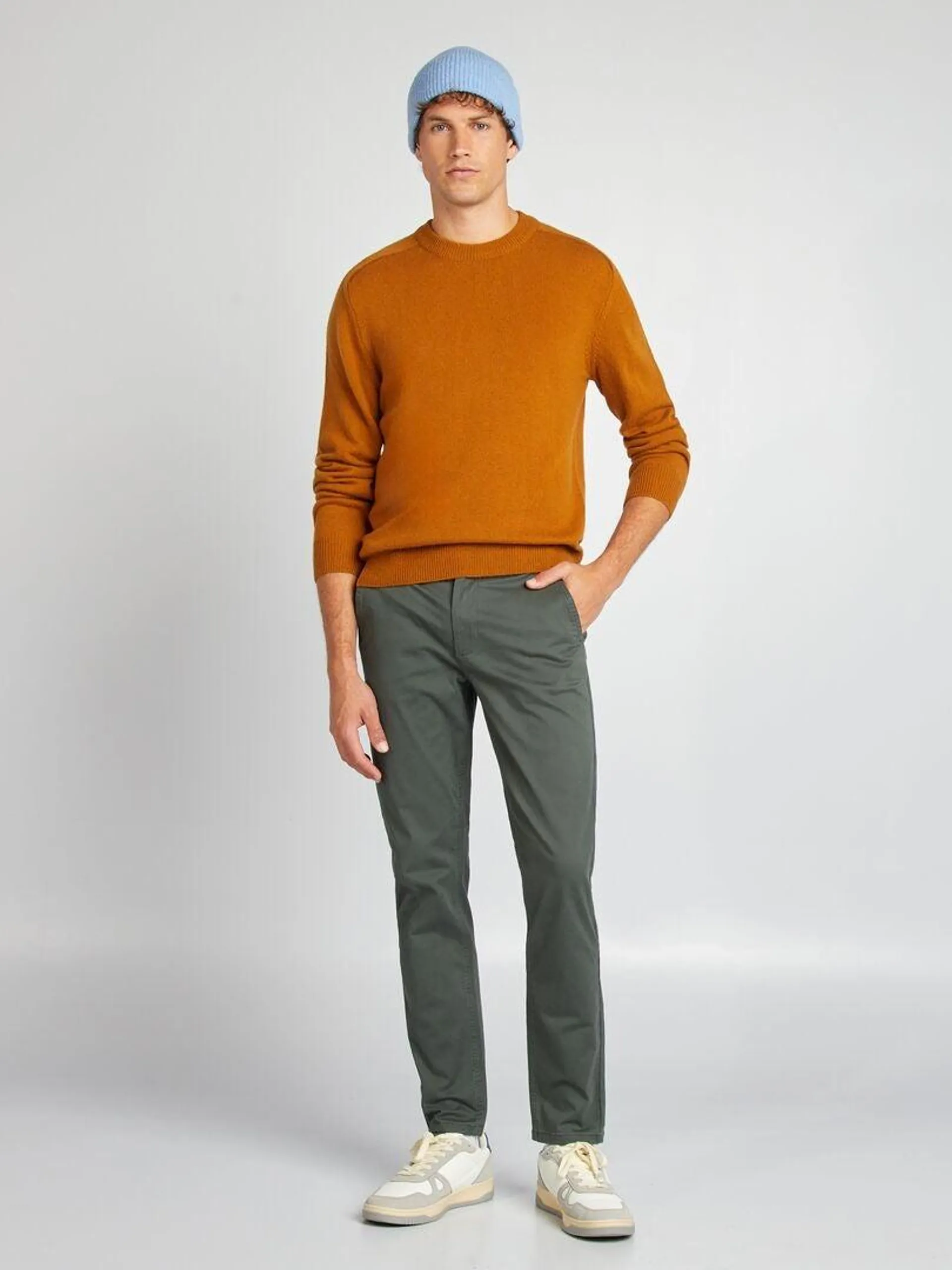 Pantalon chino slim - Vert