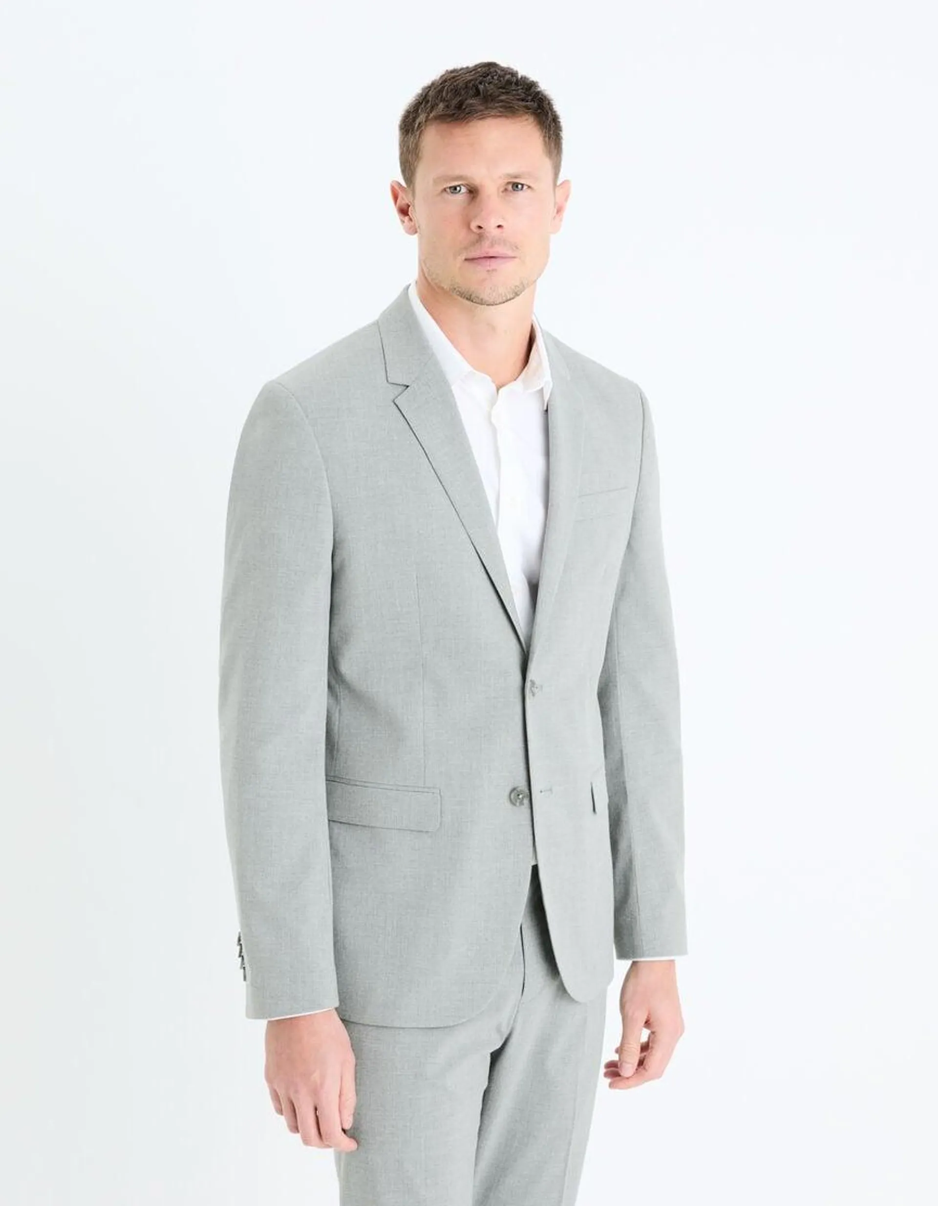 Veste de costume slim - gris clair