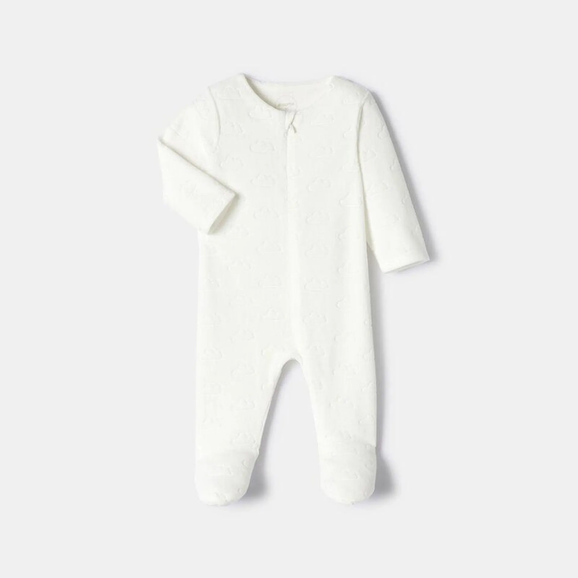 Pyjama en velours dévoré blanc naissance Absorba