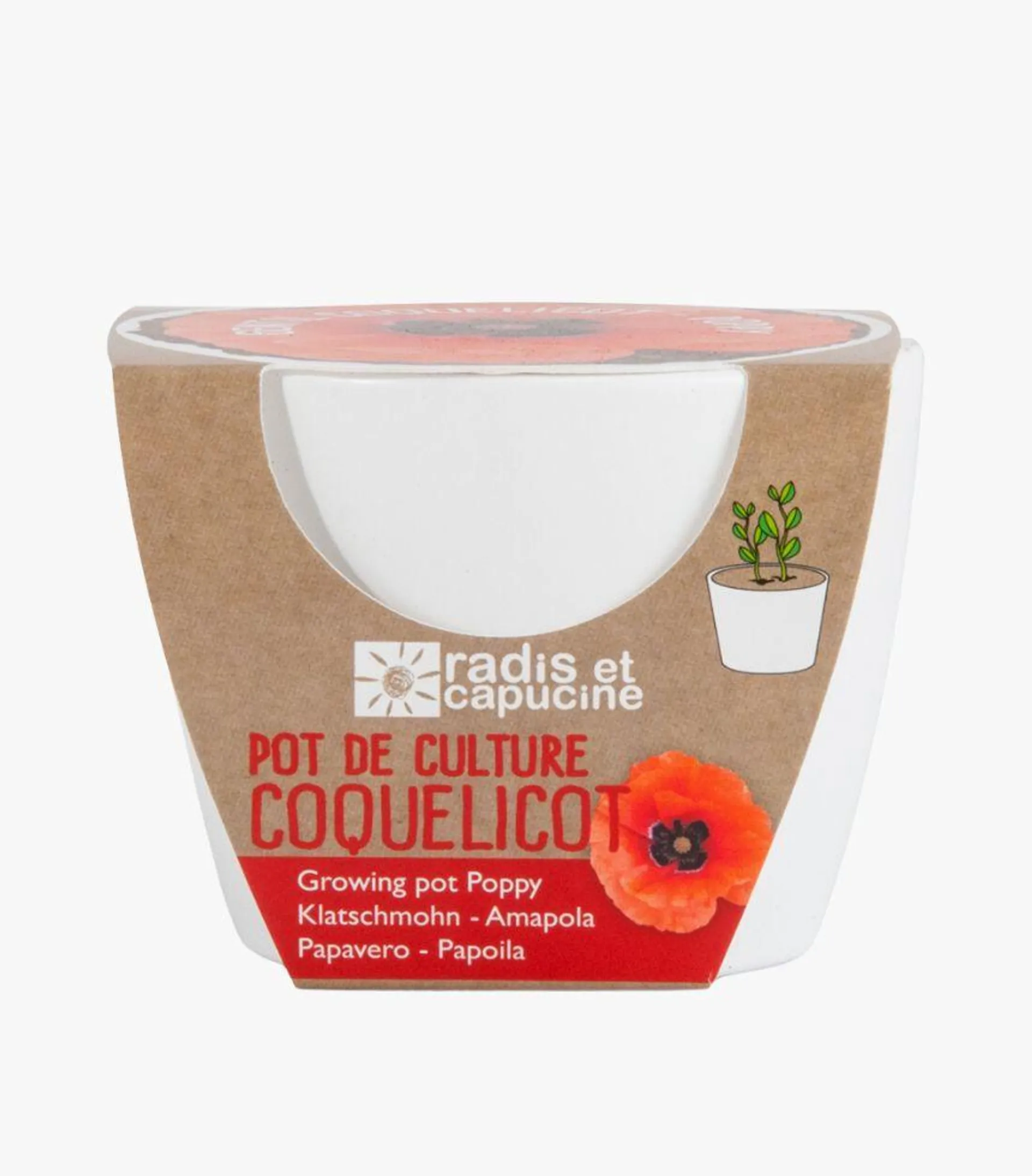 Mini kit de plantation biologique - Radis et Capucine Coquelicot