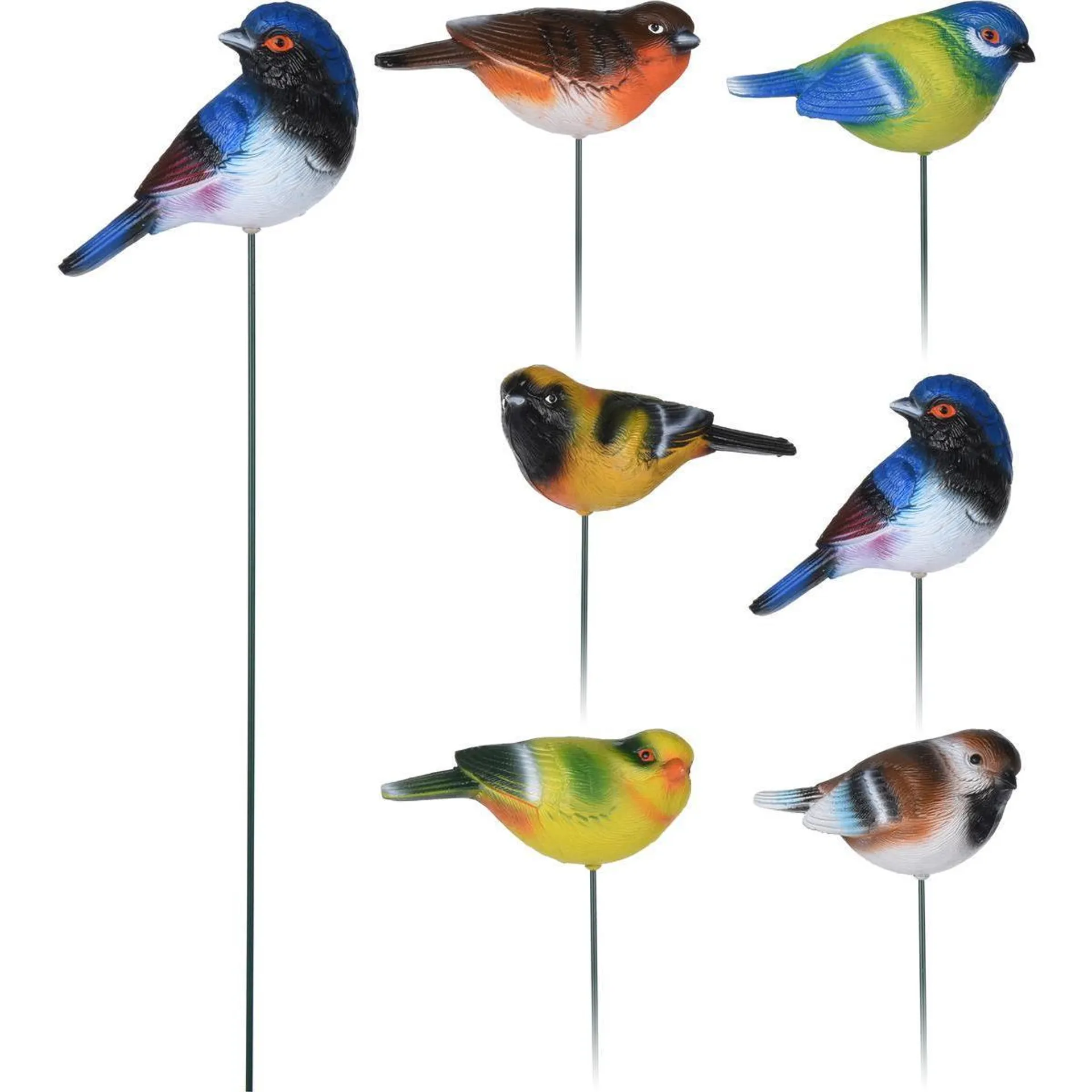 Oiseau sur pique en métal - H 60 cm - Différents modèles