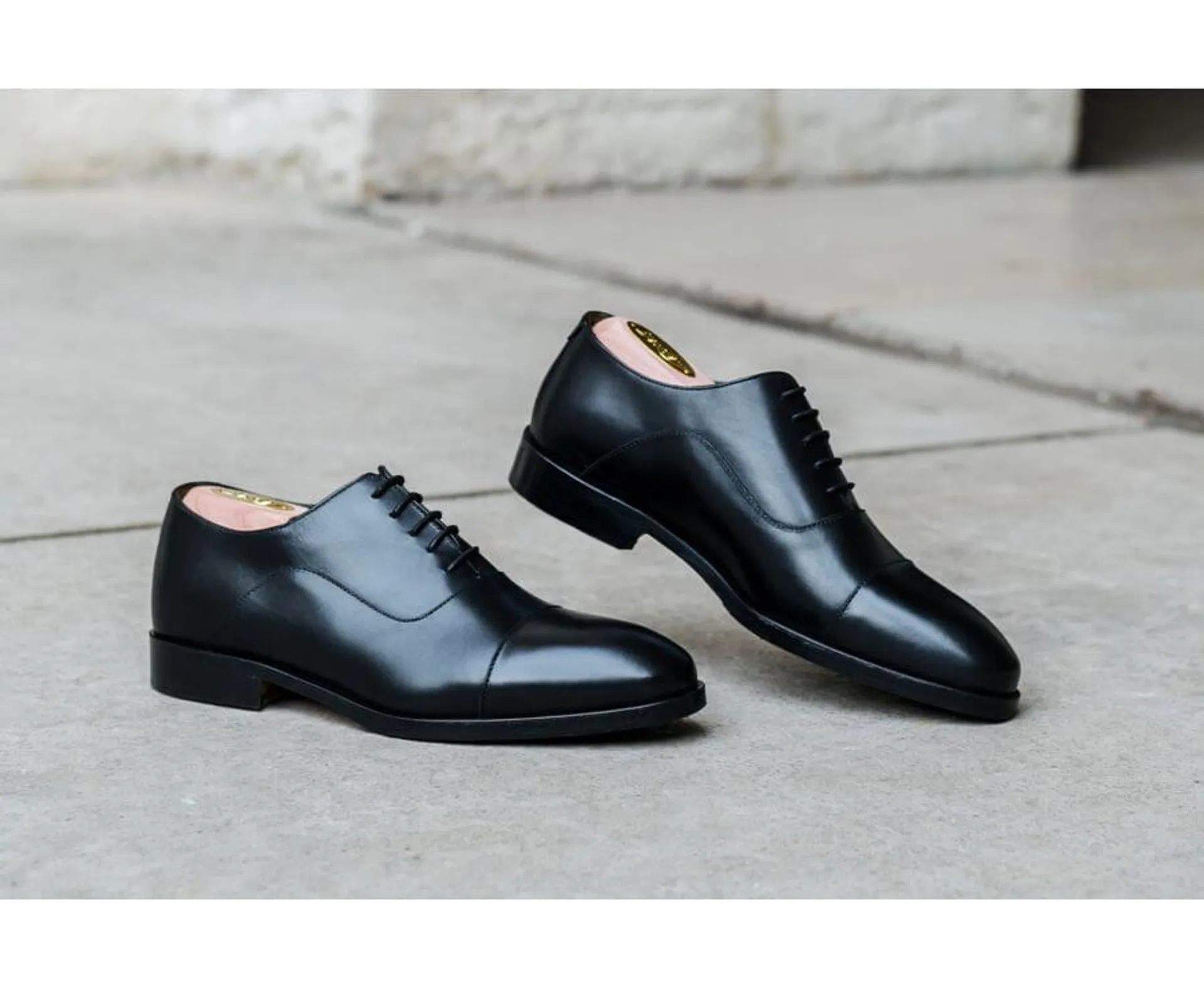 Richelieu homme Noir semelle cuir avec patin - GRAKLEY