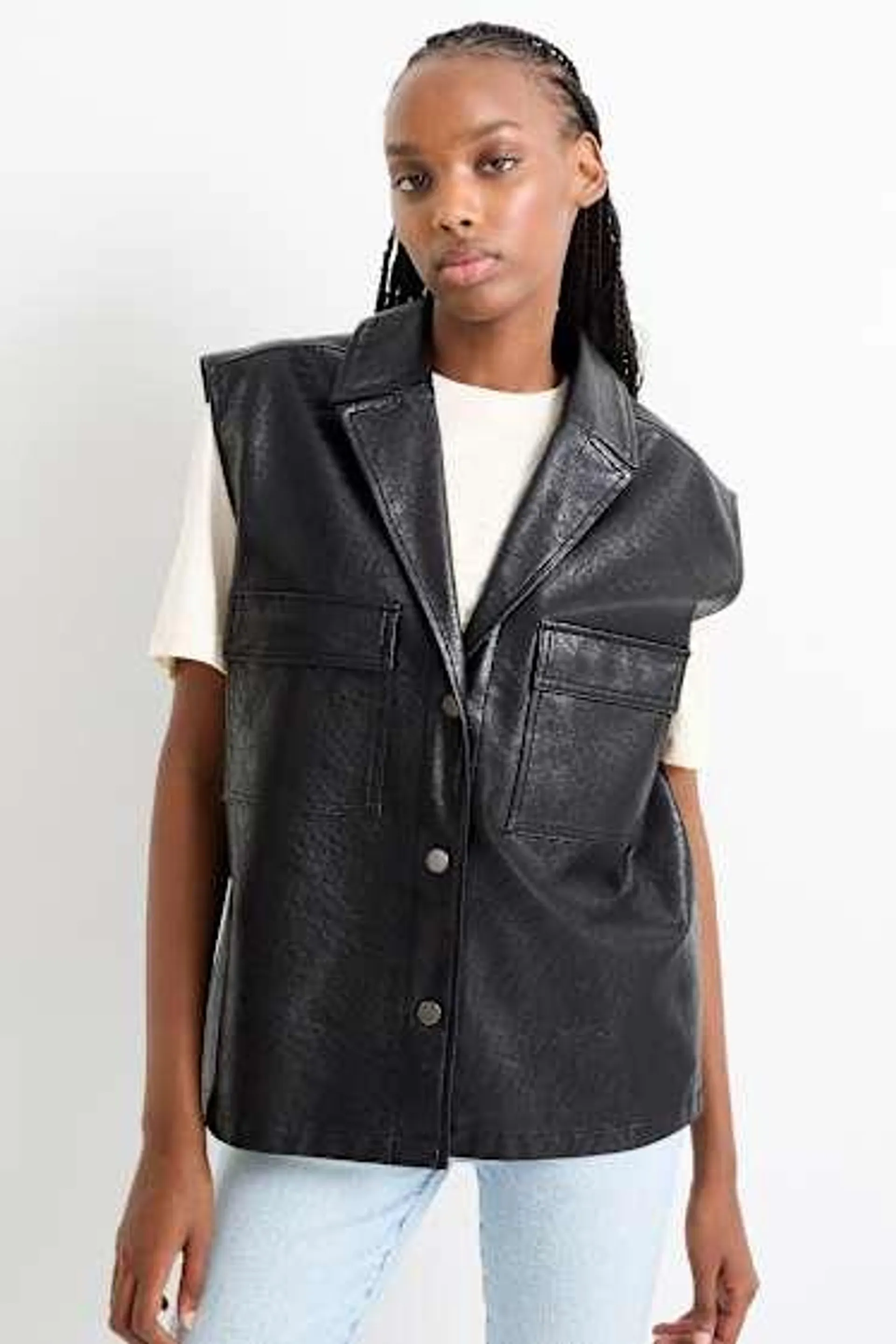 Waistcoat - faux leather