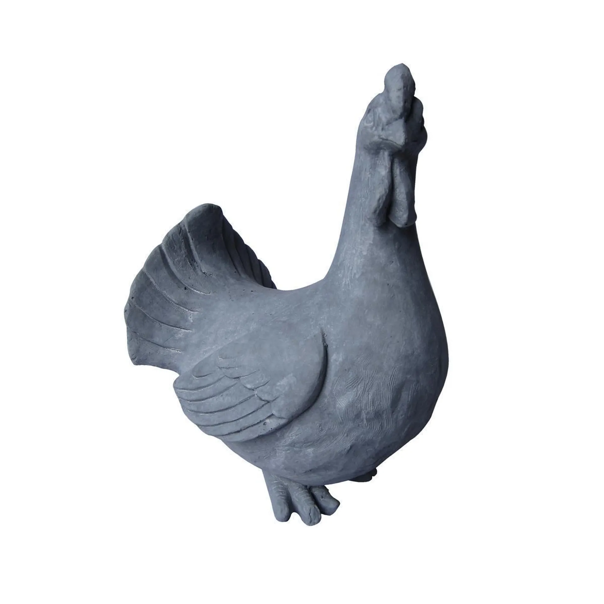 POULE FIBRE D`ARGILE H39CM