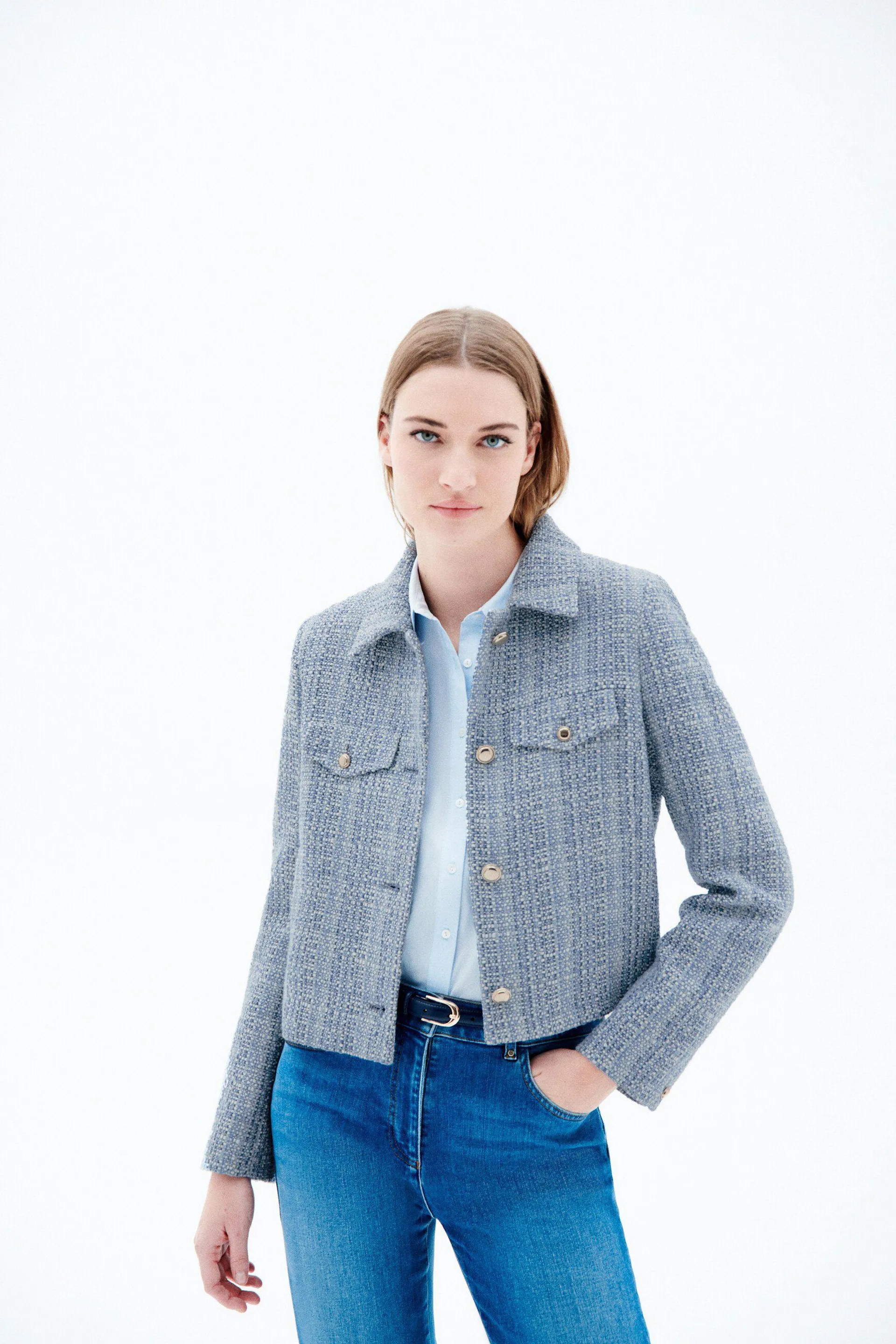 Veste volaje bleu femme