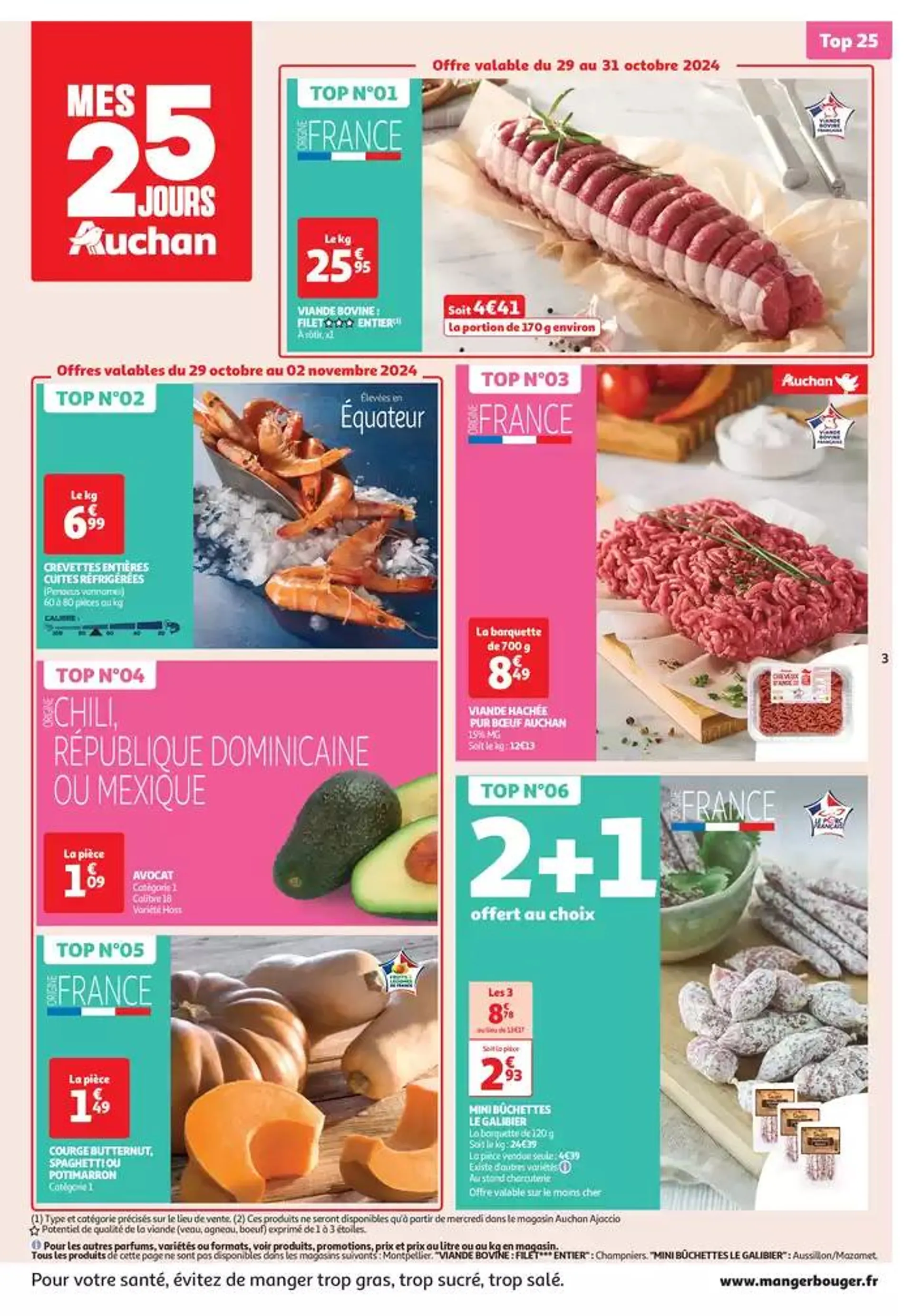 Top depart : 25 jours Auchan  du 29 octobre au 4 novembre 2024 - Catalogue page 3