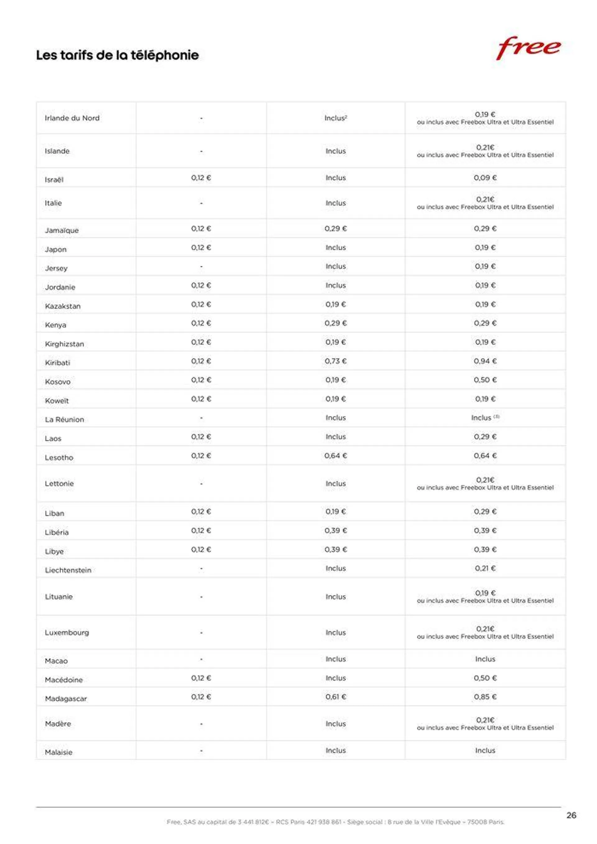 Brochure tarifaire Forfaits Freebox du 28 mars au 31 décembre 2024 - Catalogue page 26