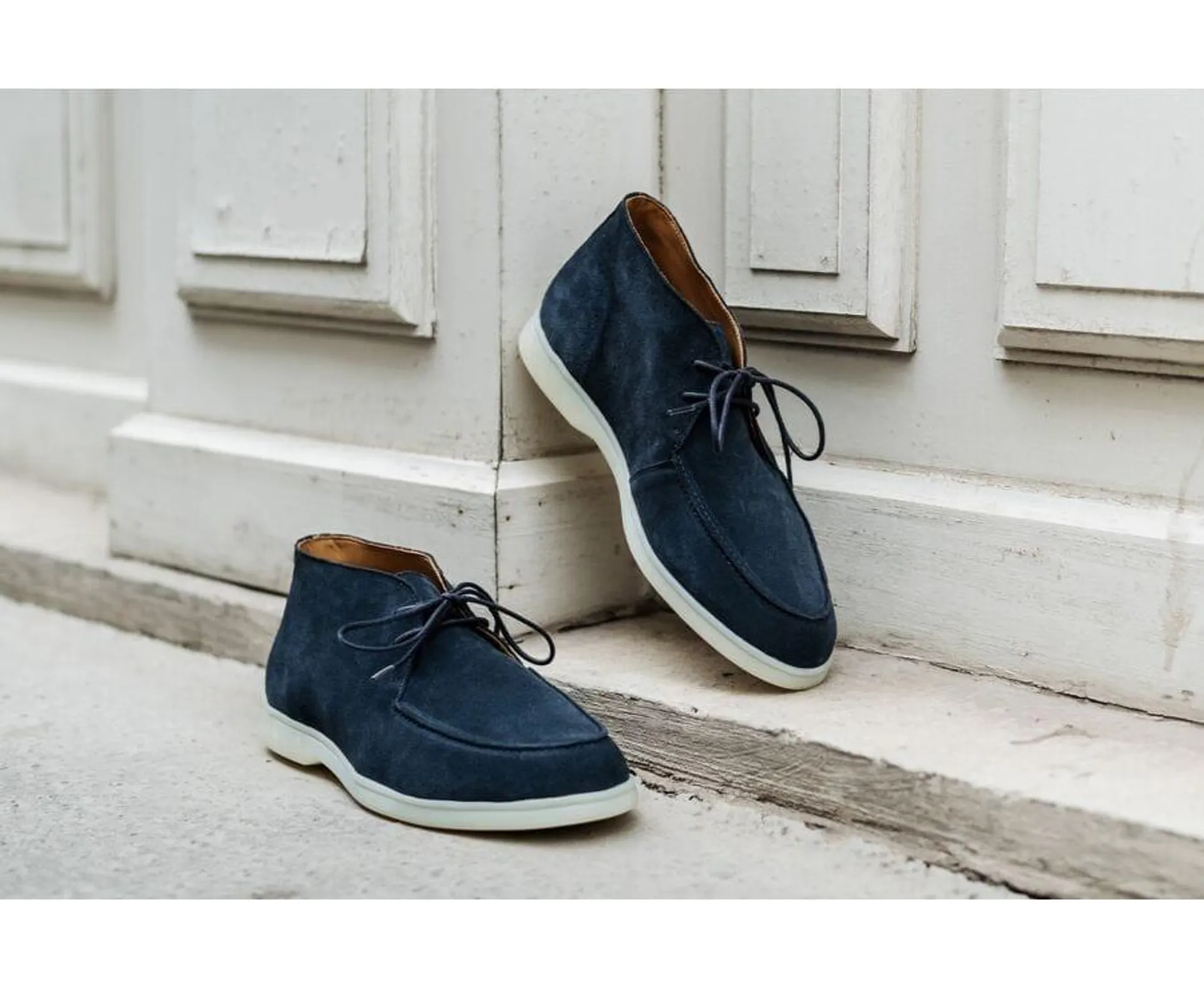 Bottines casual homme Velours Navy - SERENOA