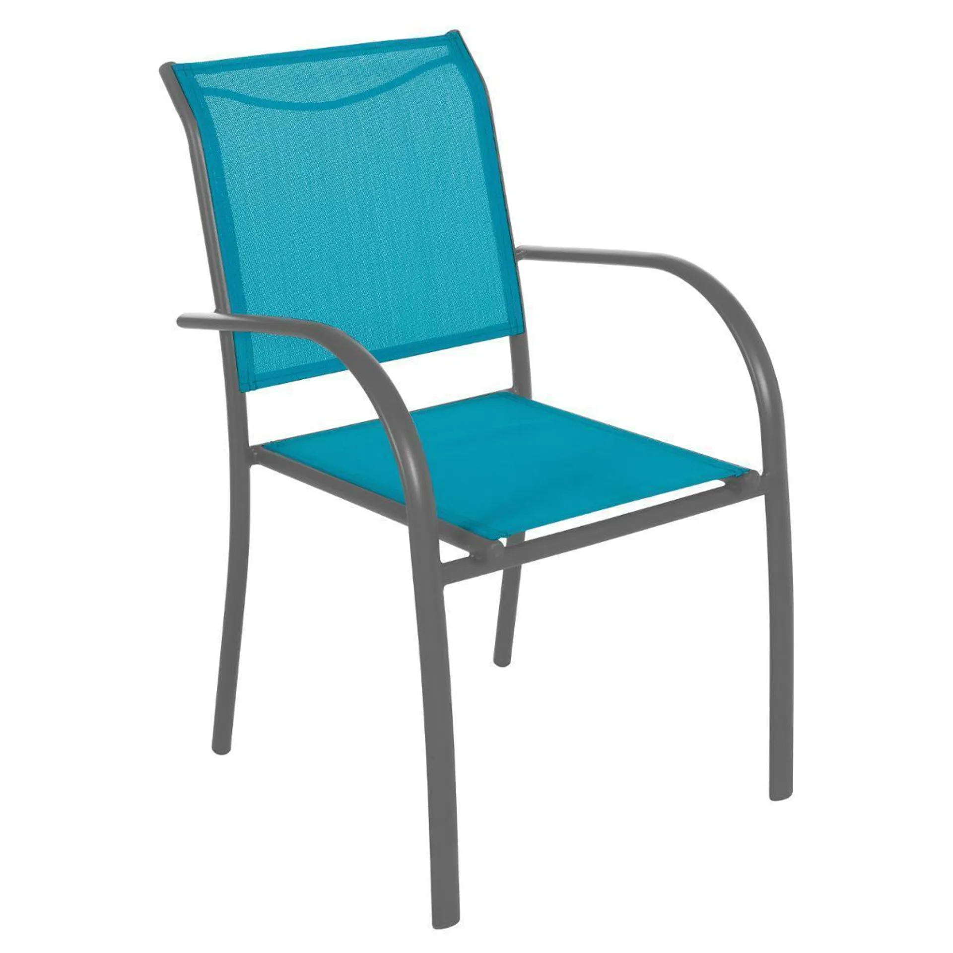 Fauteuil Piazza - Bleu lagon et gris graphite