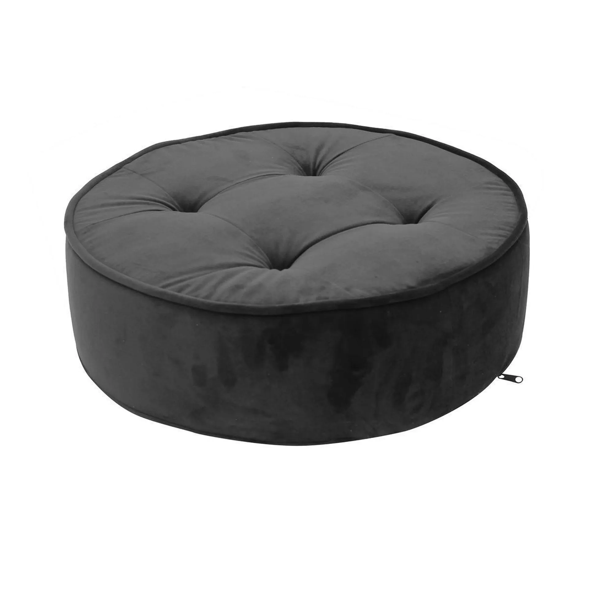 Coussin de sol rond - Différents modèles - ø 50 x H 16 cm - Noir - HOME DECO FACTORY