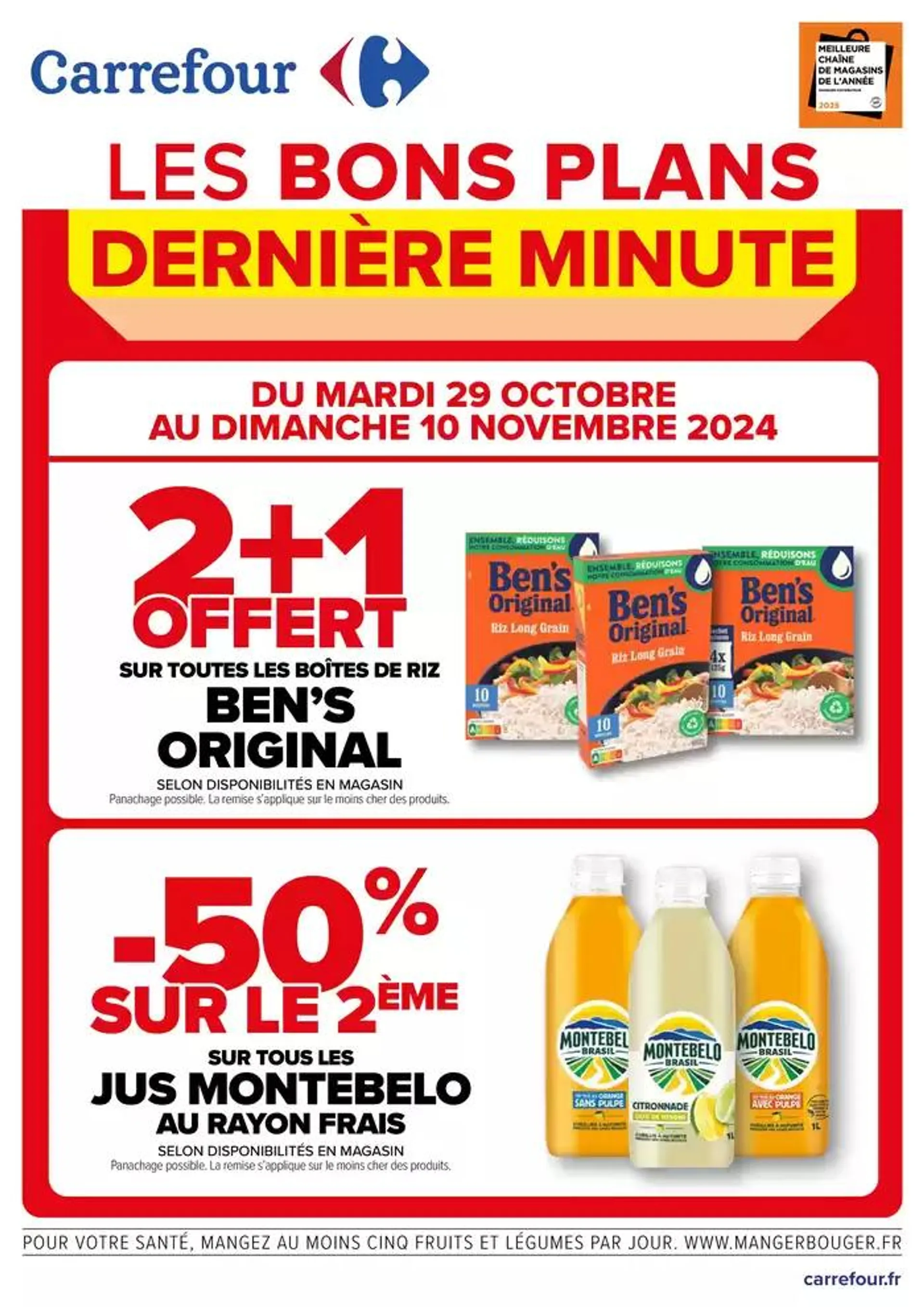 LES BONS PLANS DE DERNIERE MINUTE du 30 octobre au 10 novembre 2024 - Catalogue page 1