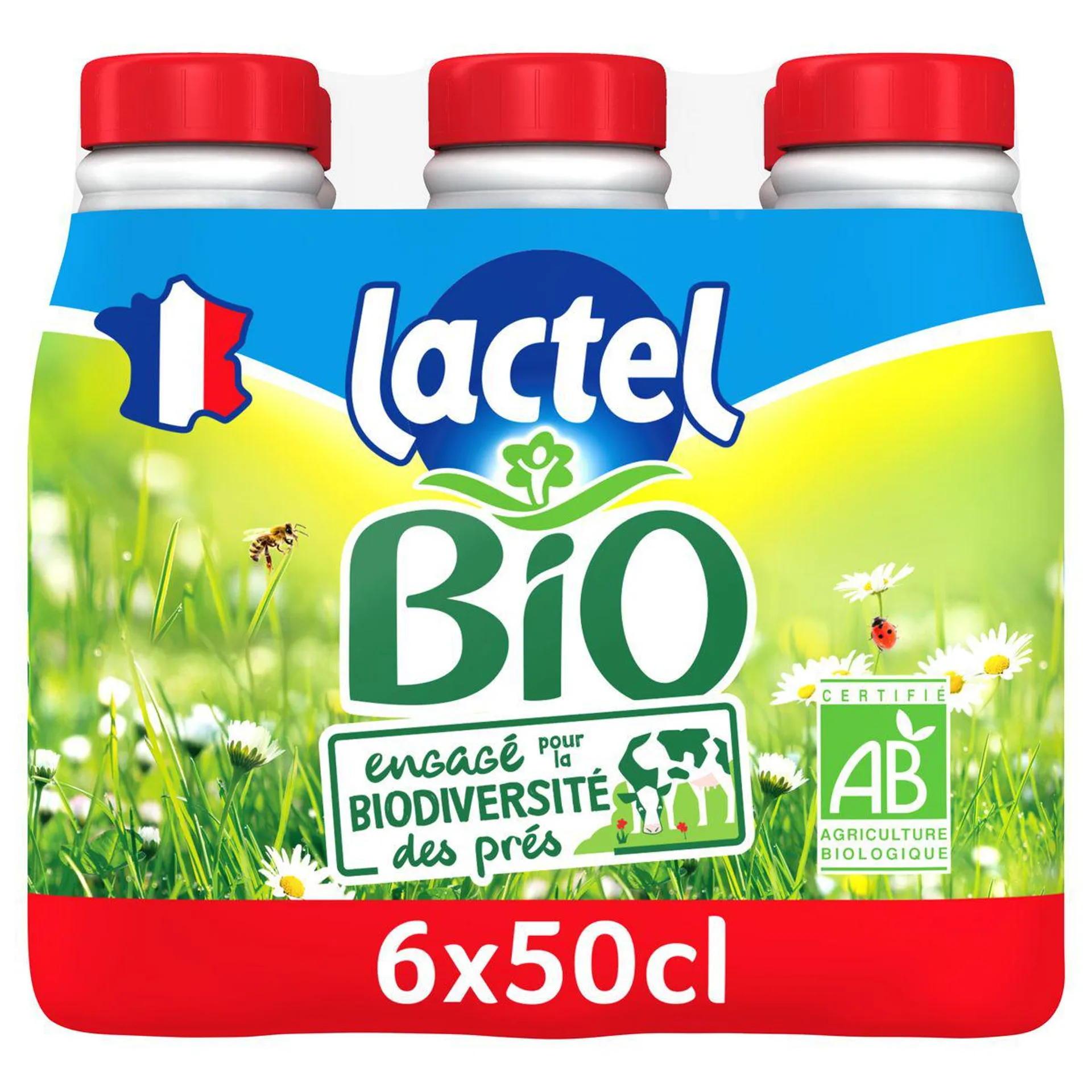 LACTEL Lait entier bio UHT 6x50cl