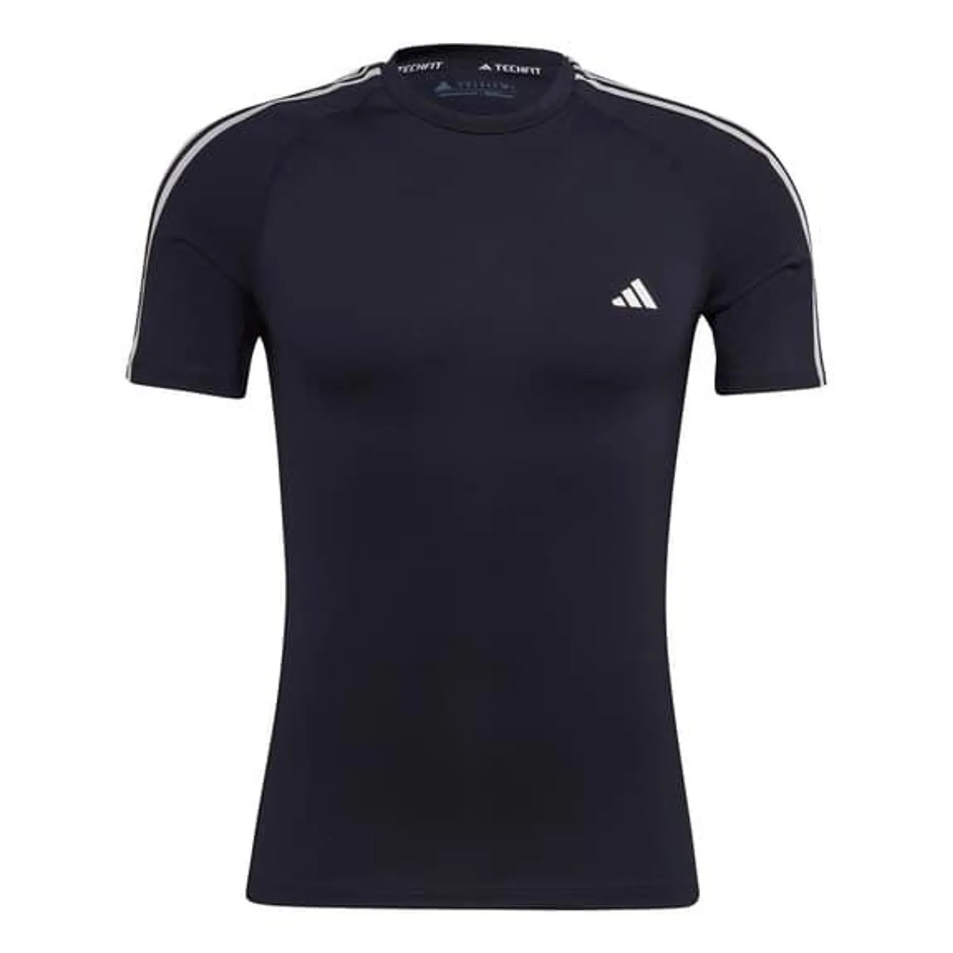 T-shirt adidas Techfit 3S manche courte bleu marine blanc