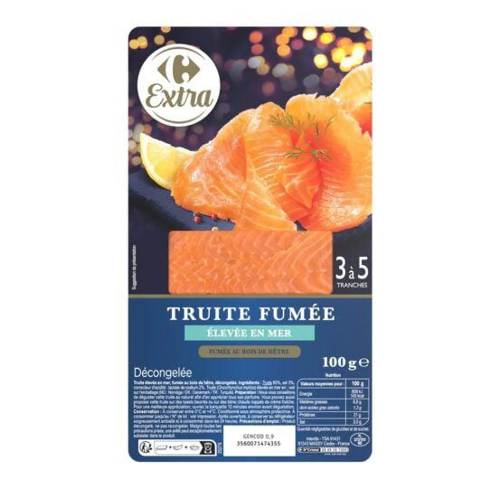 Truite fumée CARREFOUR EXTRA