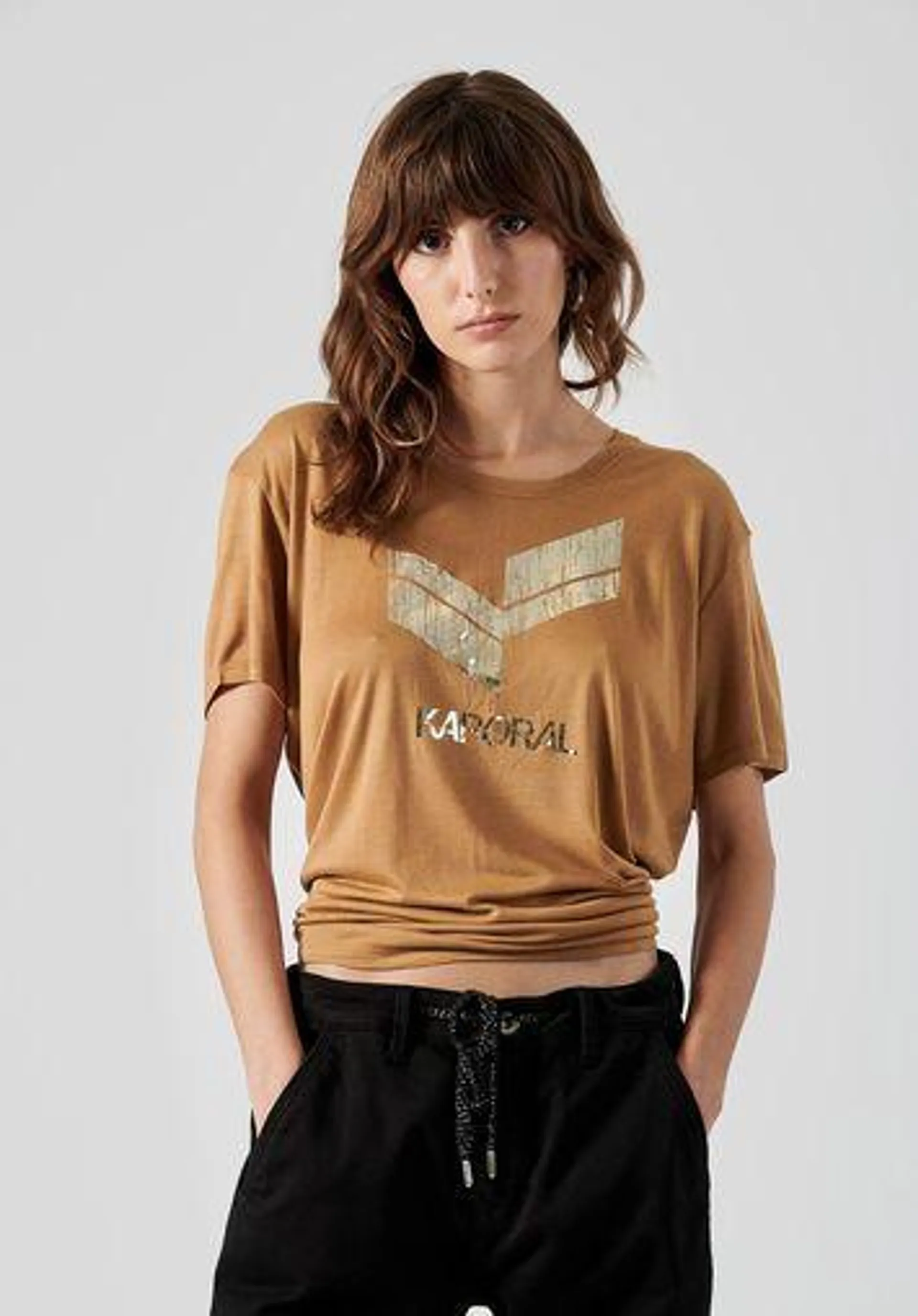 T-shirt marron Femme
