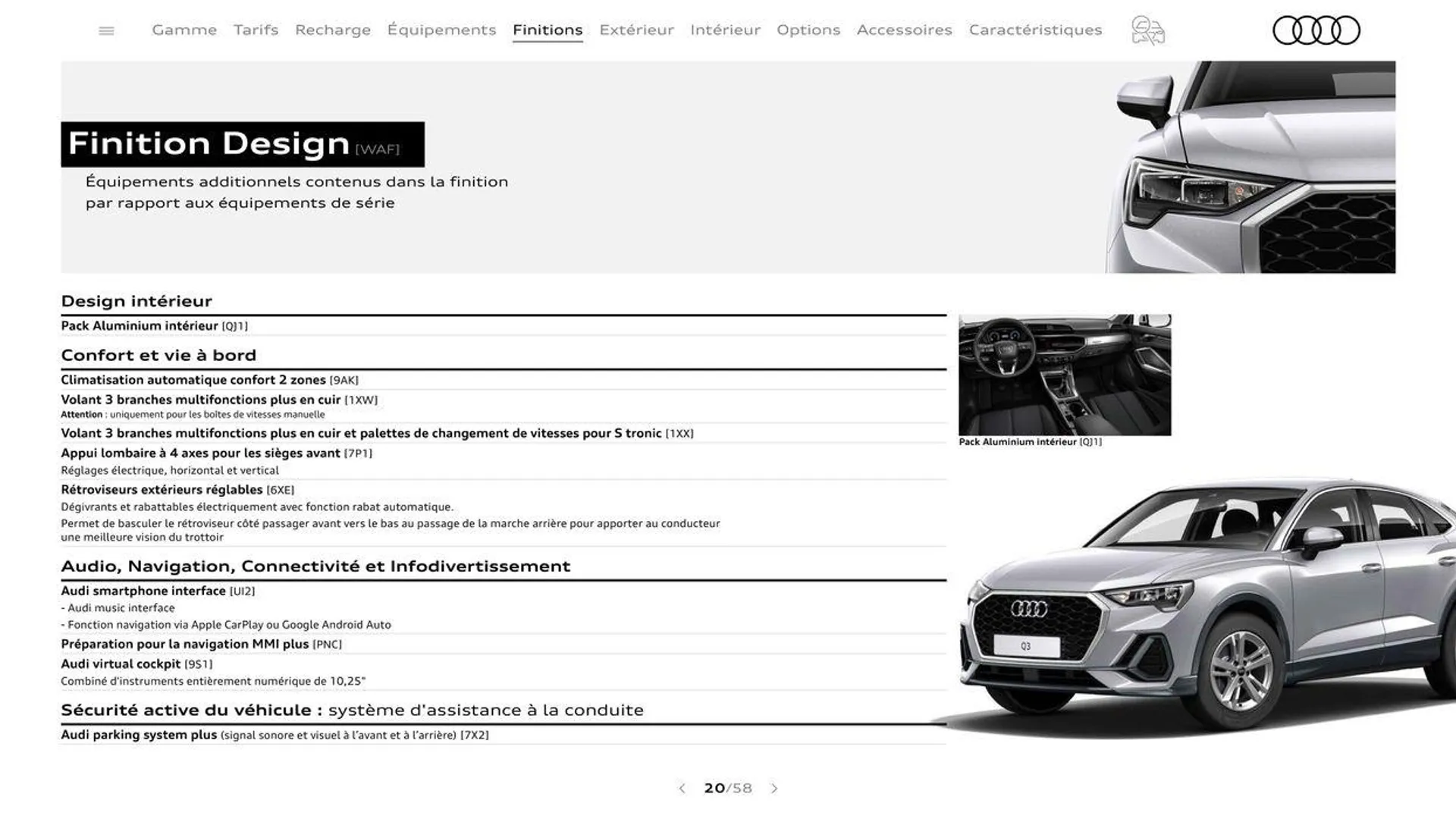 Audi Q3 Sportback du 20 août au 31 décembre 2024 - Catalogue page 20