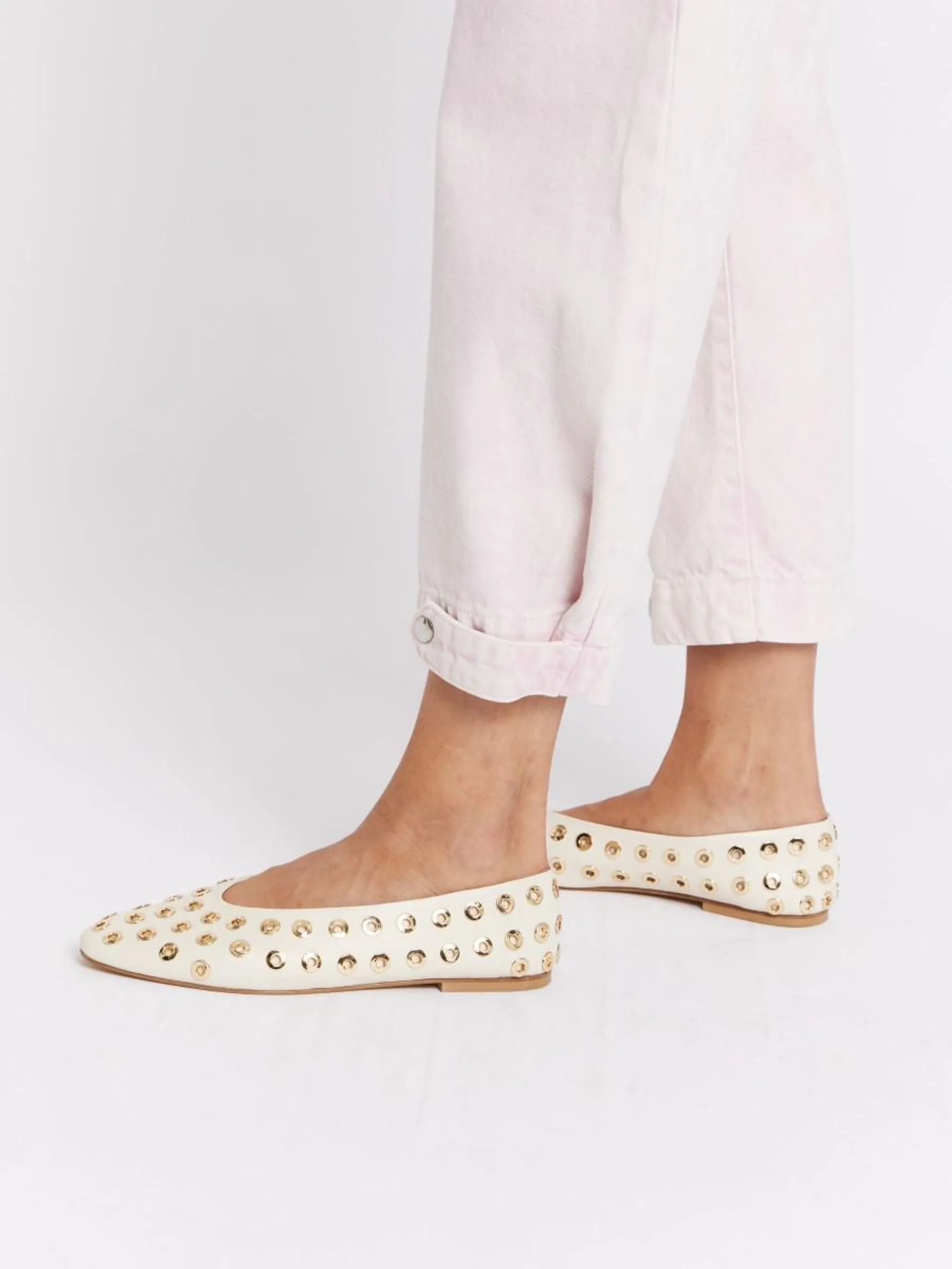 BALLERINA | Ballerines blanches gros studs