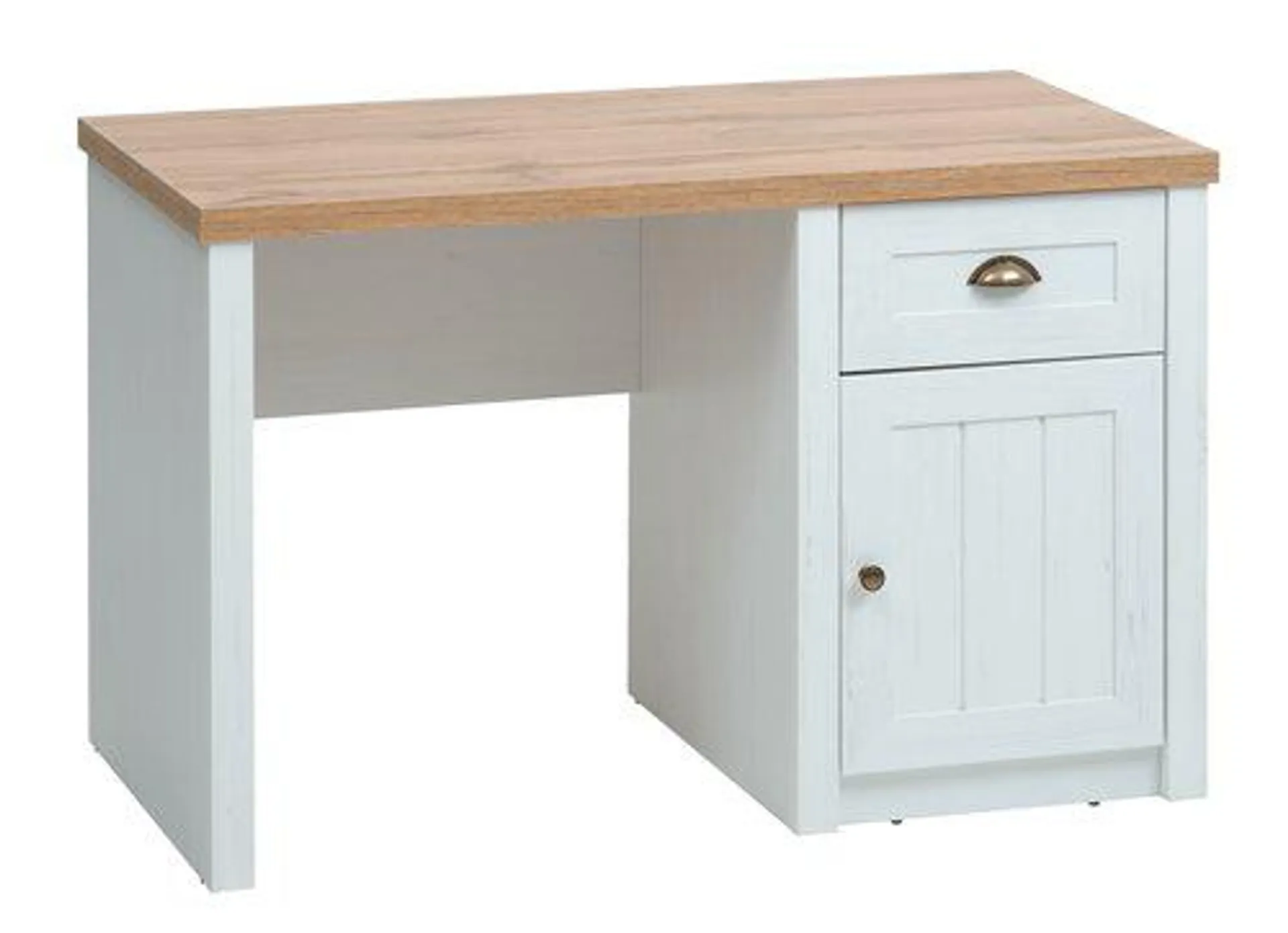 Desk MARKSKEL 60x120 1 door 1 drawer white/oak colour