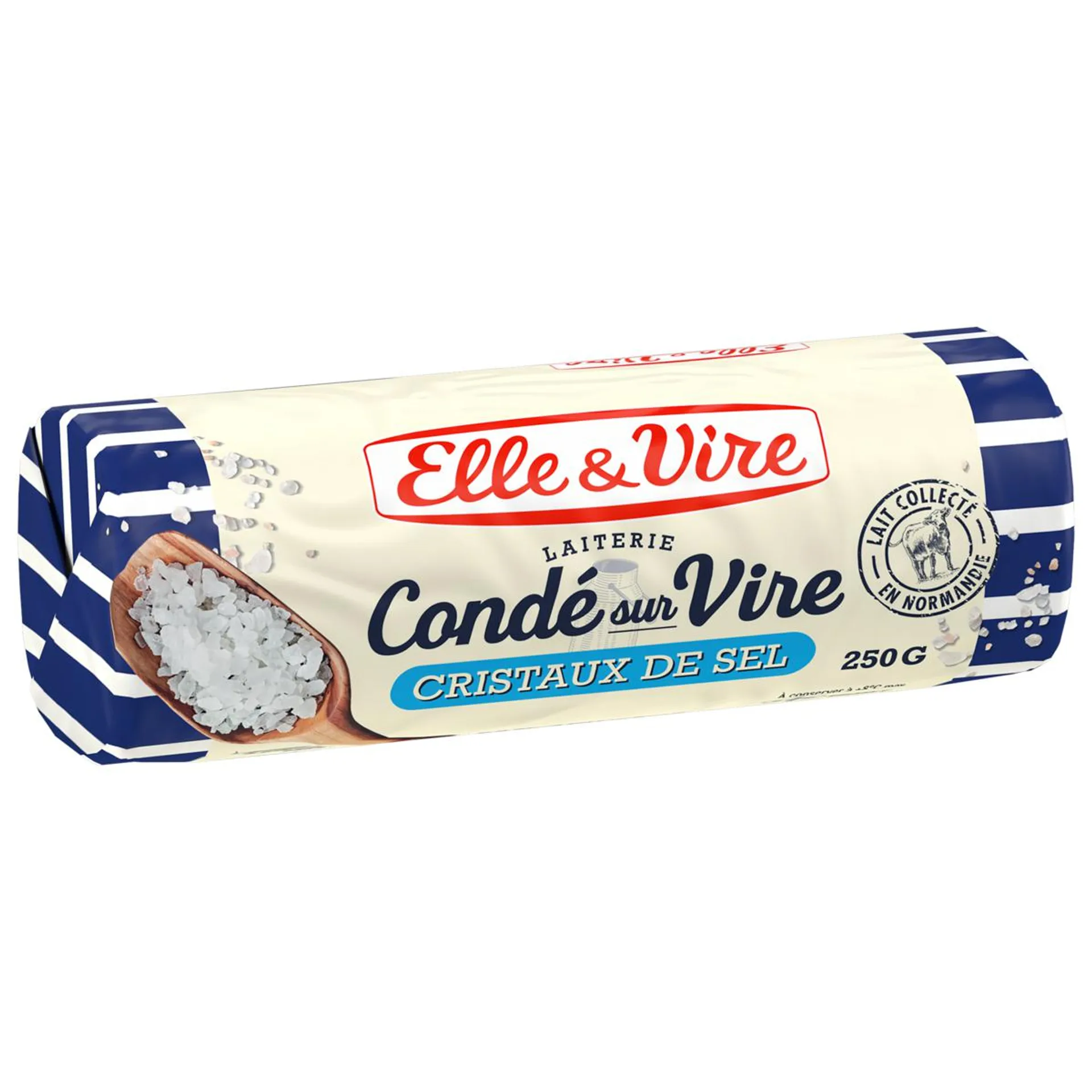 ELLE & VIRE Beurre de Conde sur Vire aux cristaux de sel 250g