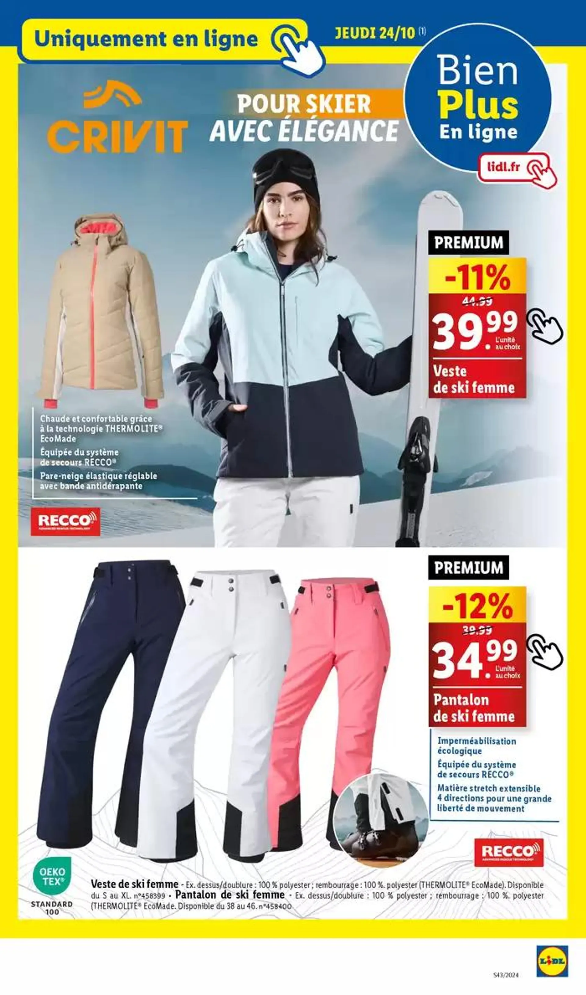 Skiez à prix réduit en profitant des bonnes affaires sur notre marque de sport Crivit du 21 octobre au 24 octobre 2024 - Catalogue page 37