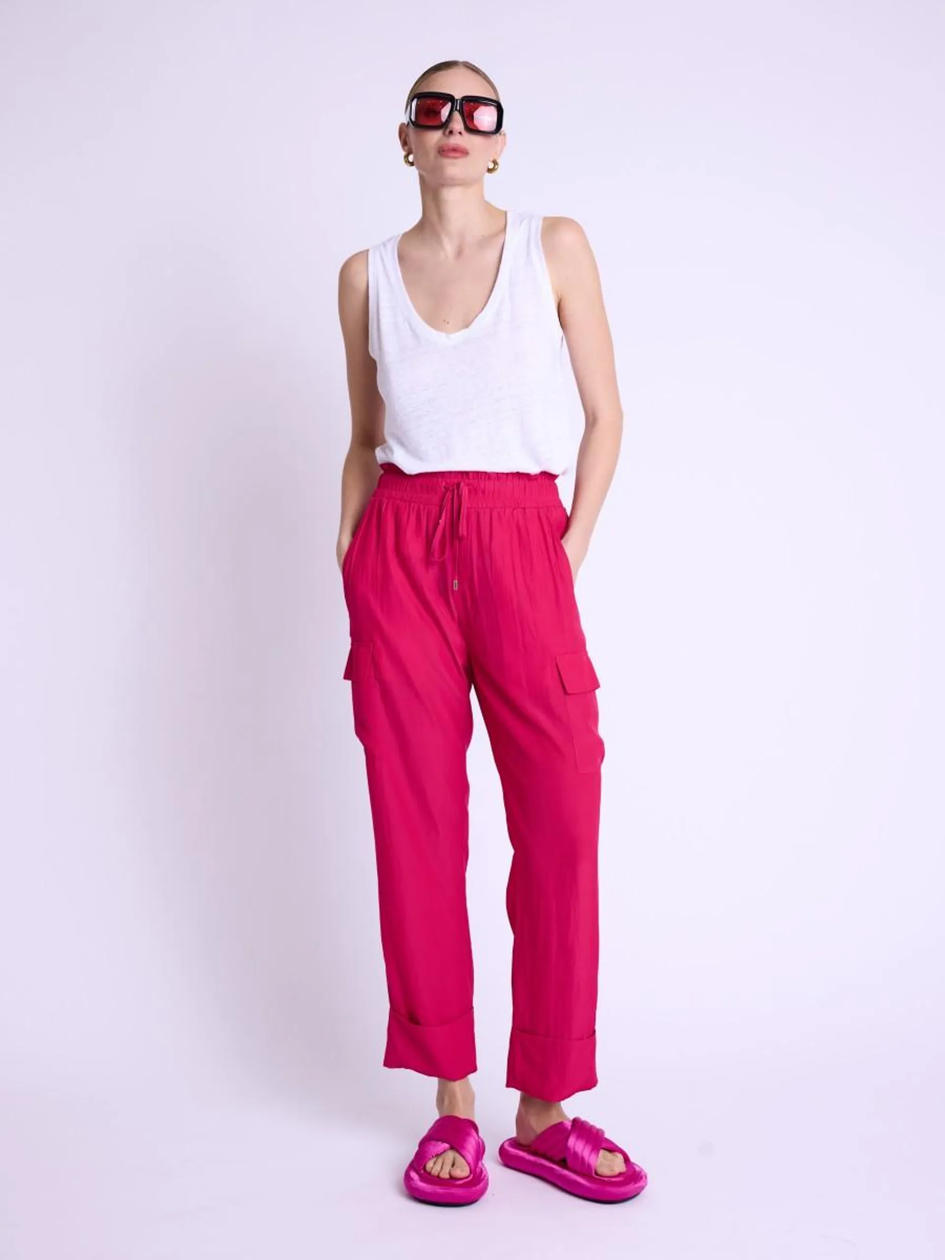 PRISKA | Pantalon cargo fuchsia