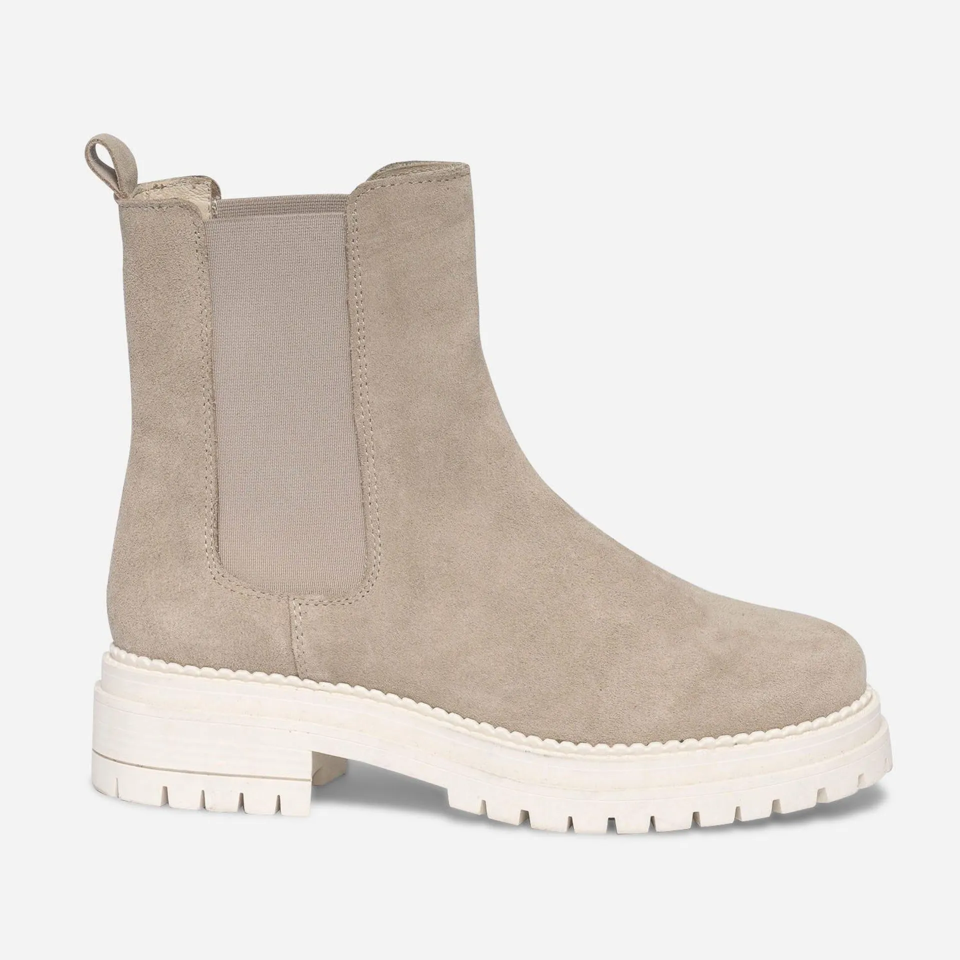 Chelsea boots TEXTO beige en cuir velours